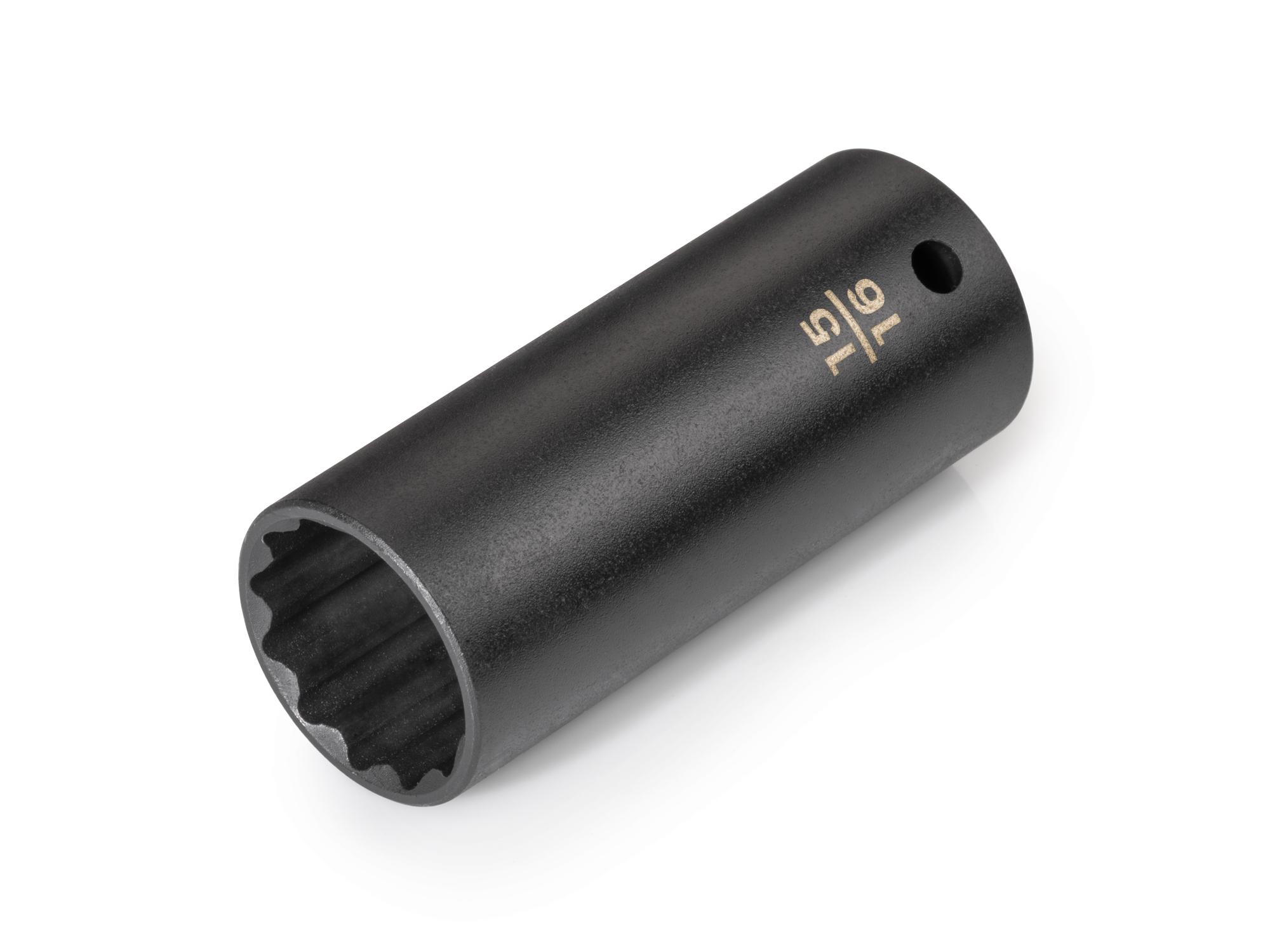 Front-right angle view of Tekton impact drive 12-point socket. Item #SID23224