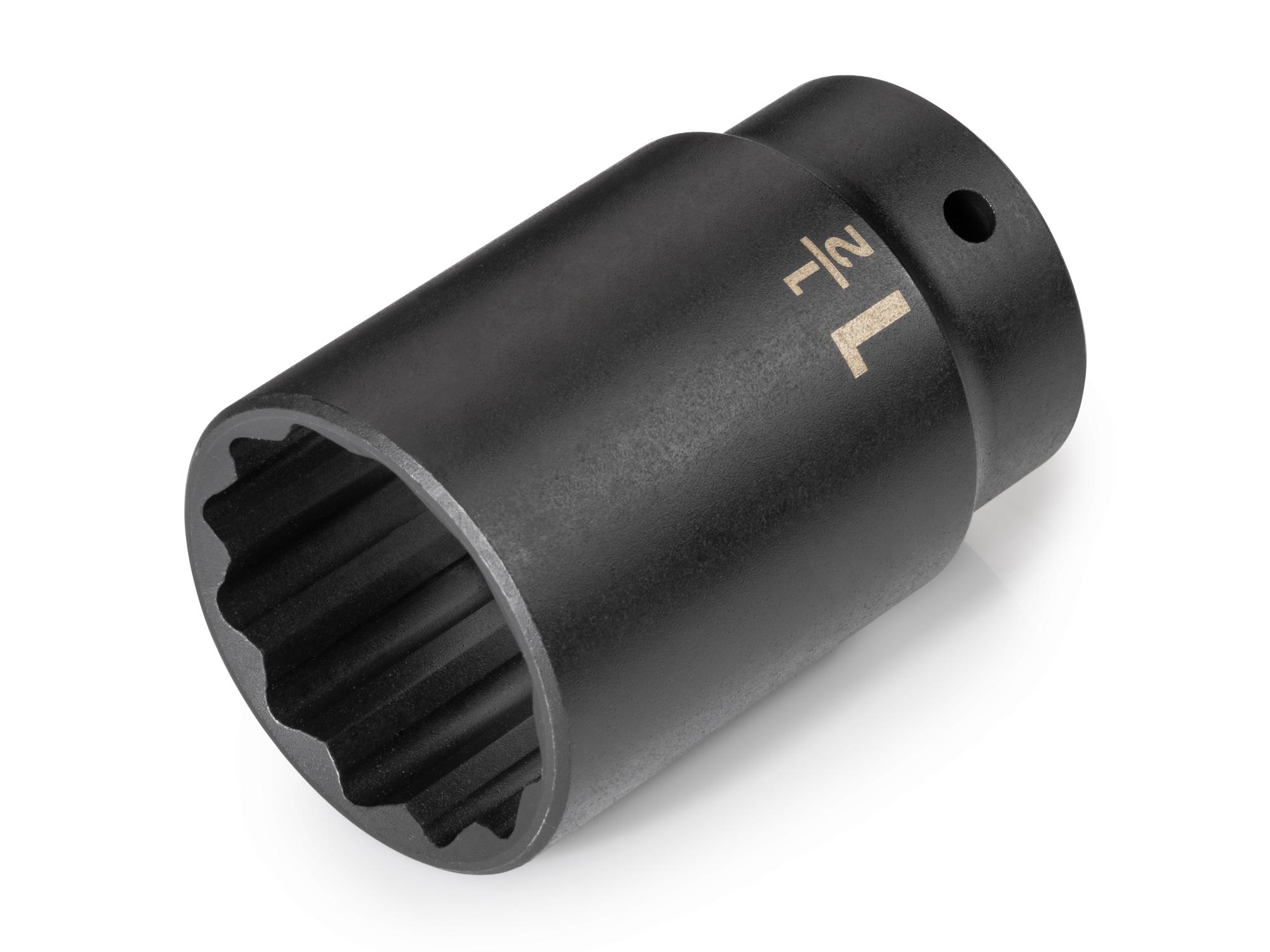 Front-right angle view of Tekton impact drive 12-point socket. Item #SID23238