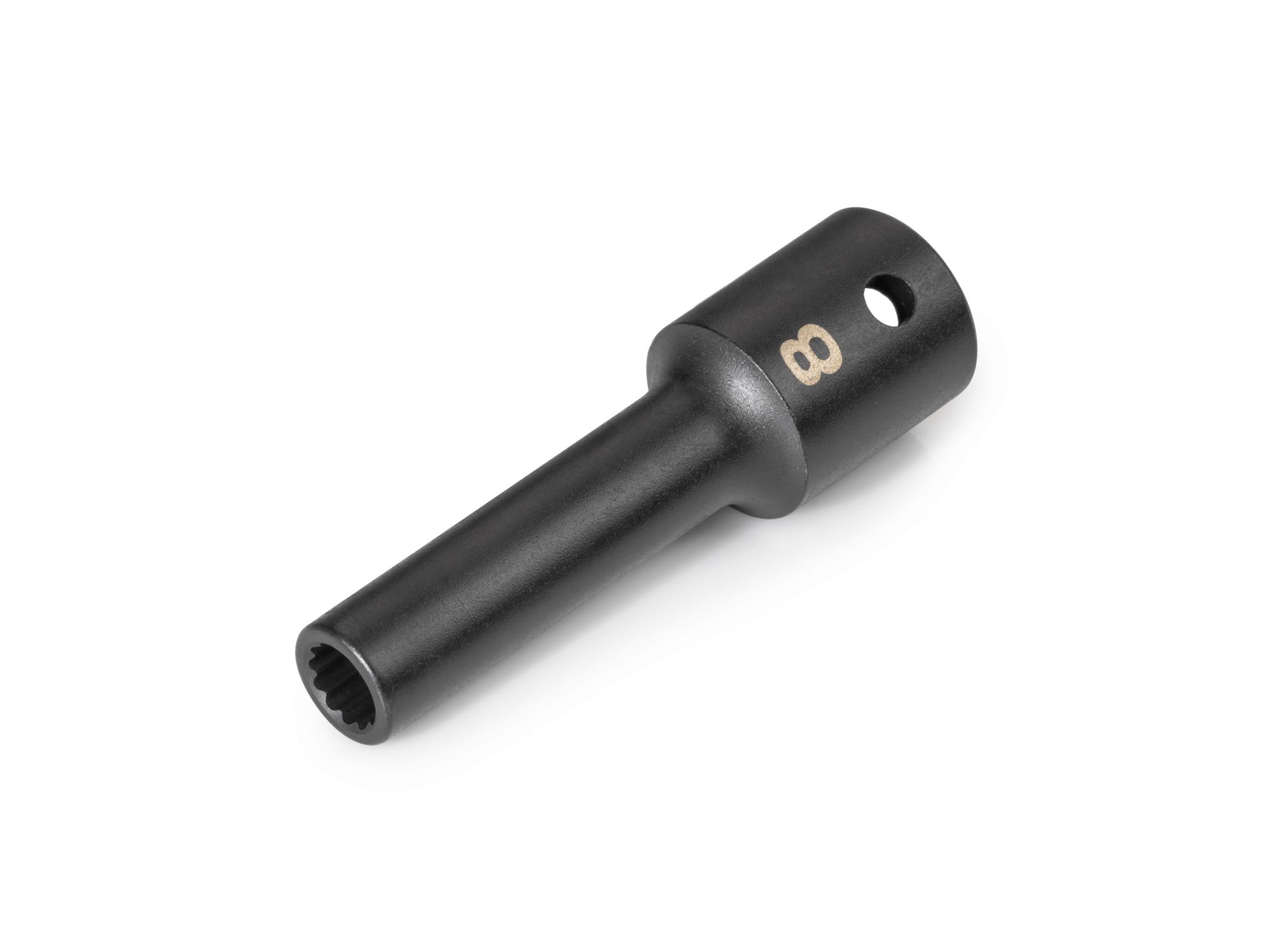 Front-right angle view of Tekton impact drive 12-point socket. Item #SID23308