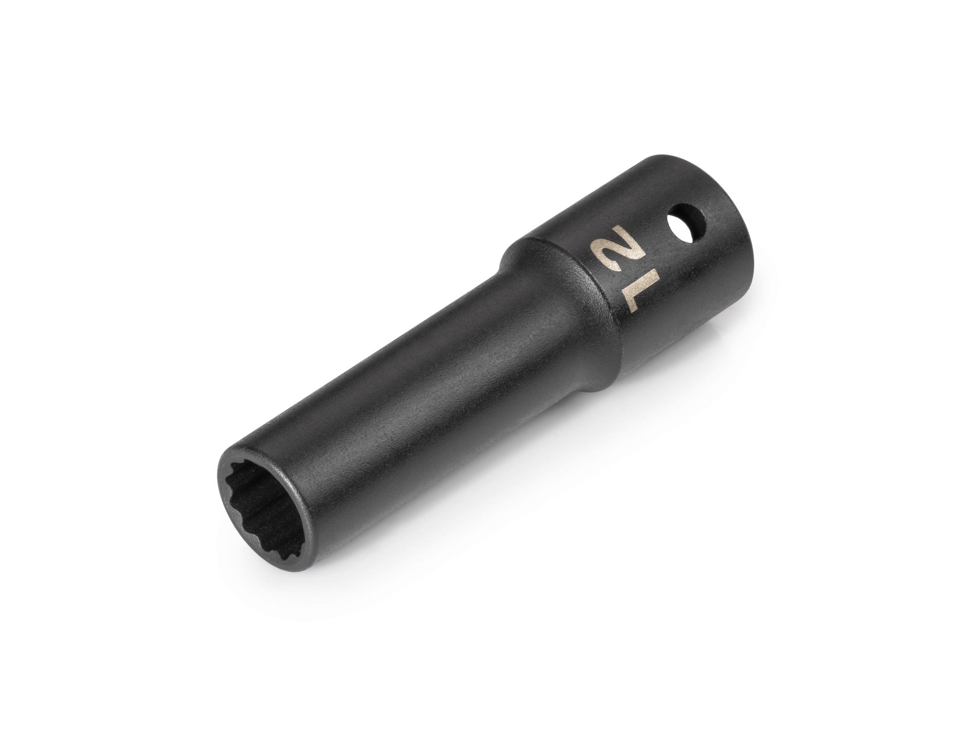 Front-right angle view of Tekton impact drive 12-point socket. Item #SID23312