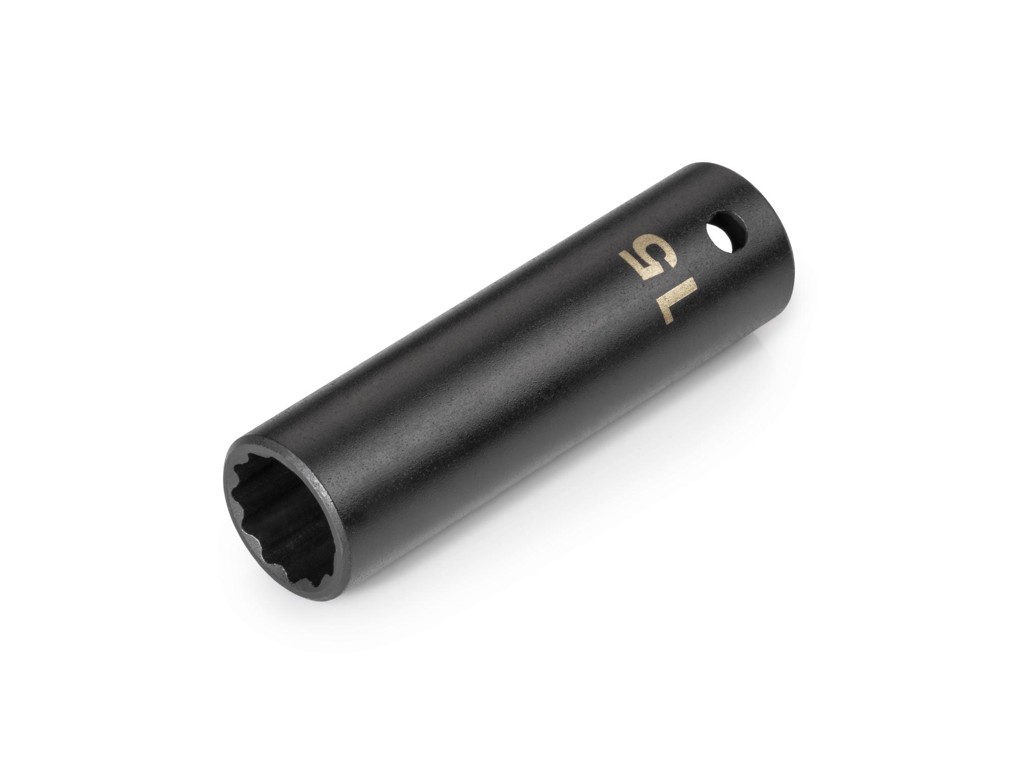 Front-right angle view of Tekton impact drive 12-point socket. Item #SID23315