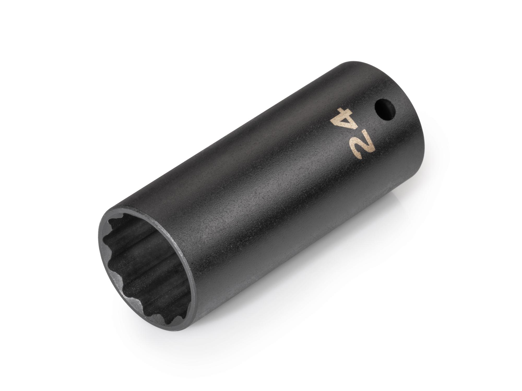 Front-right angle view of Tekton impact drive 12-point socket. Item #SID23324