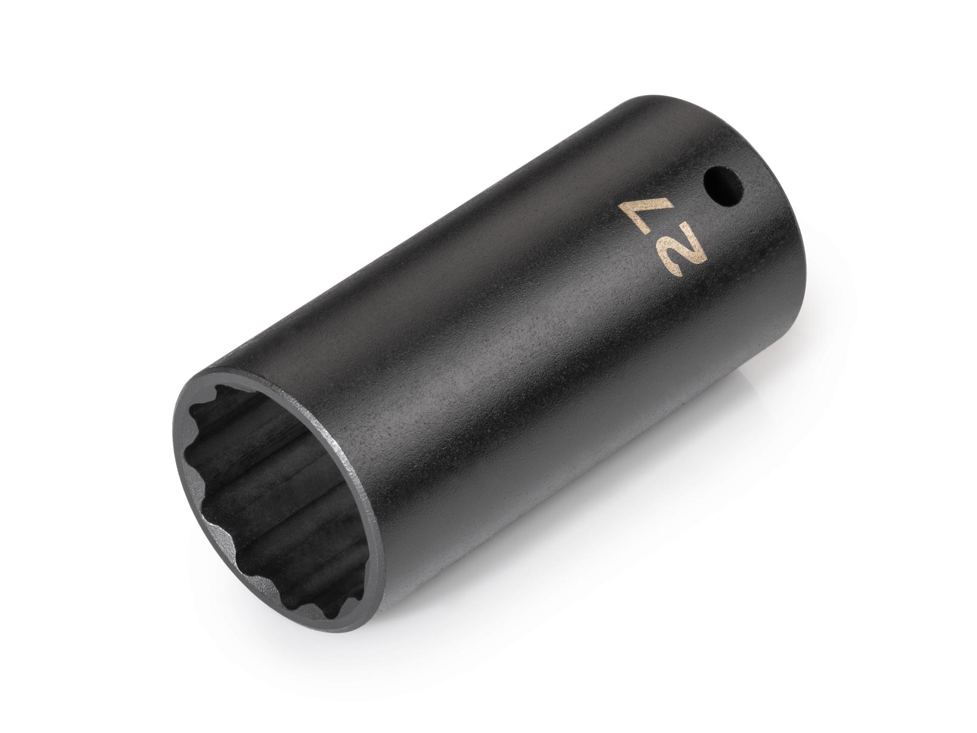 Front-right angle view of Tekton impact drive 12-point socket. Item #SID23327