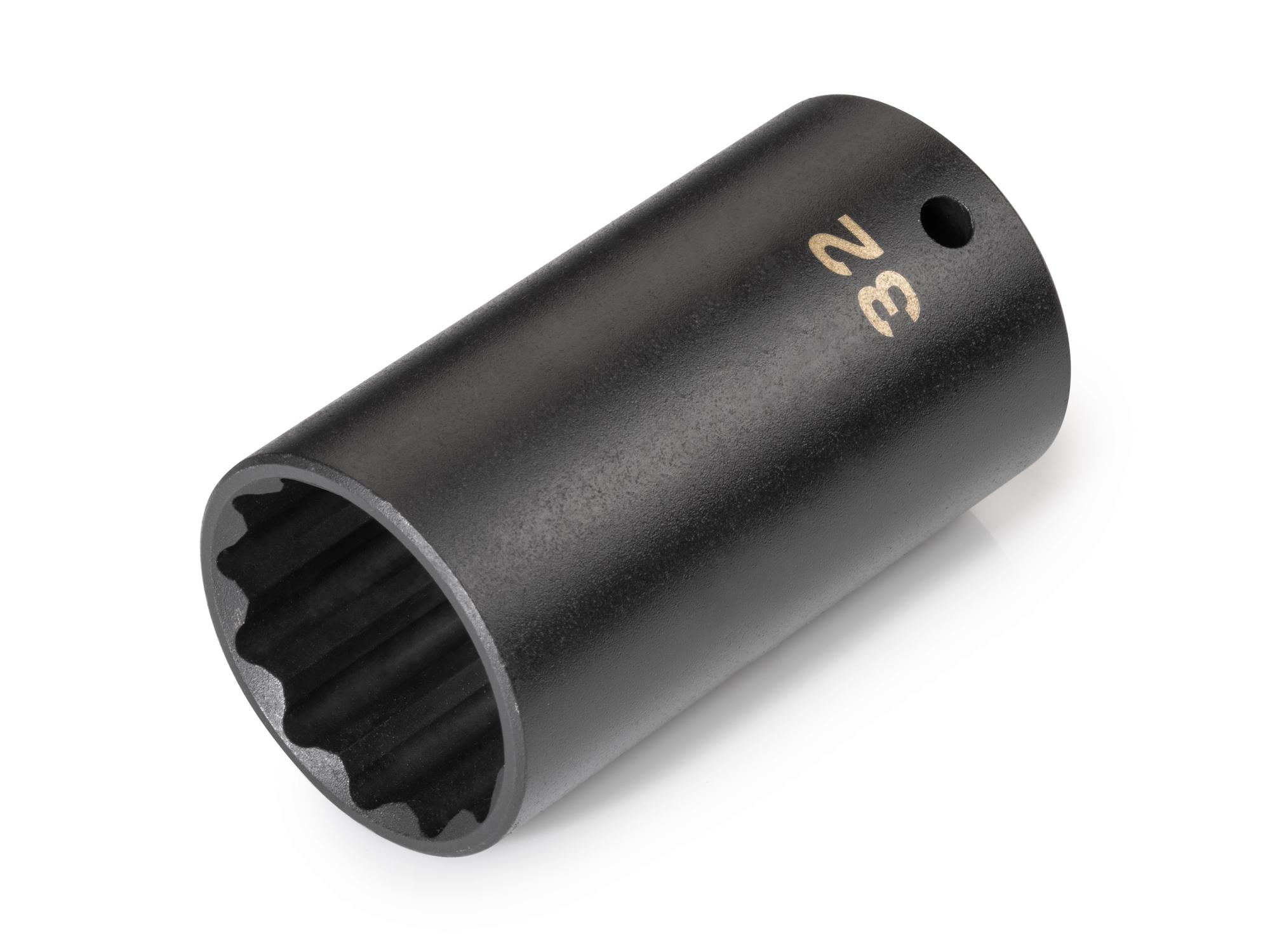 Front-right angle view of Tekton impact drive 12-point socket. Item #SID23332
