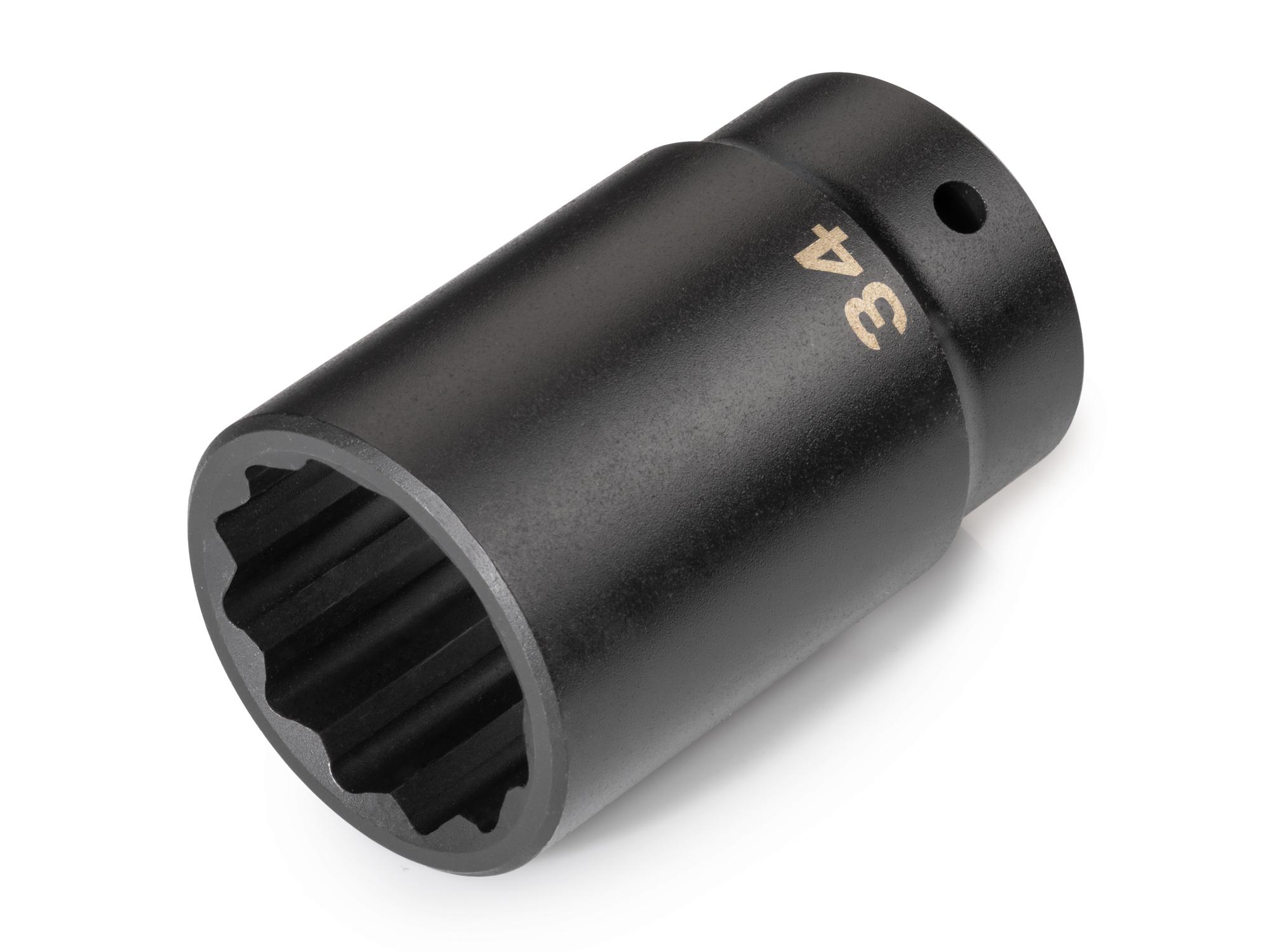 Front-right angle view of Tekton impact drive 12-point socket. Item #SID23334