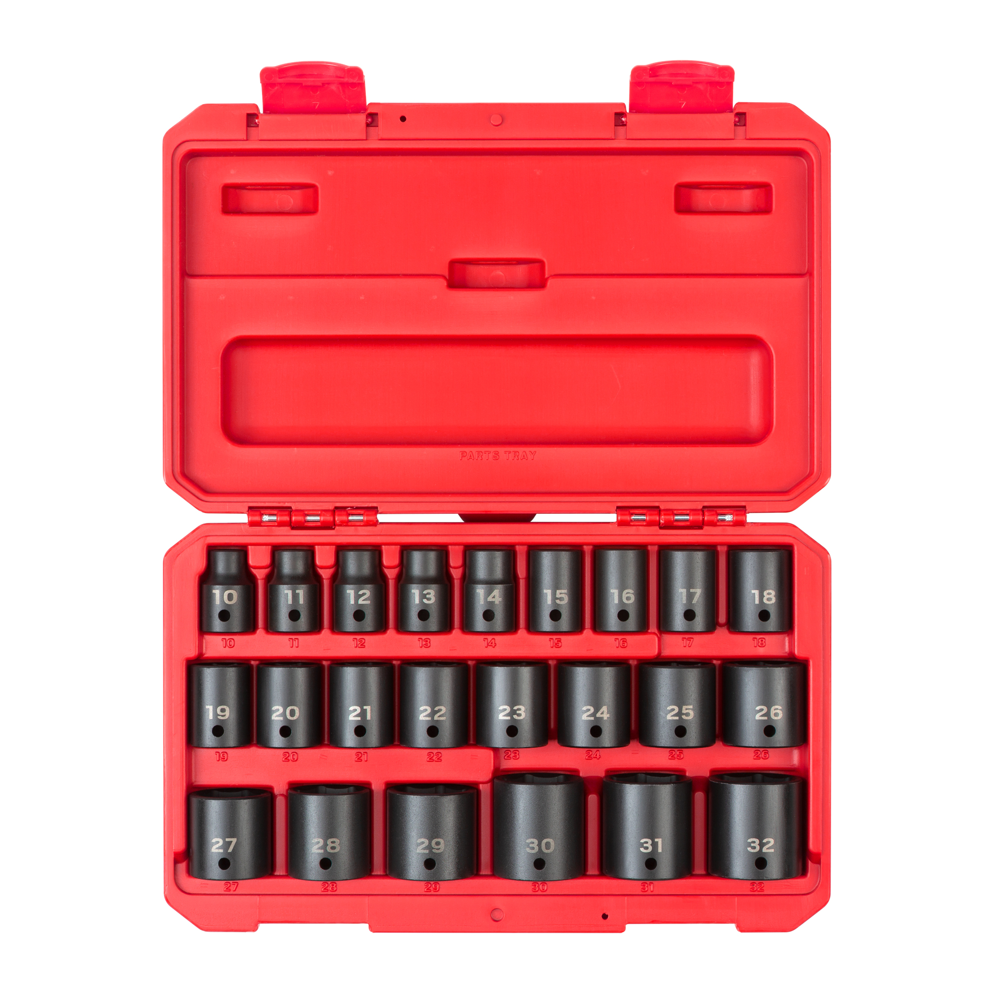 TEKTON 1/2 Inch Drive 6-Point Impact Socket Set with Case, 23-Piece (10-32 mm)