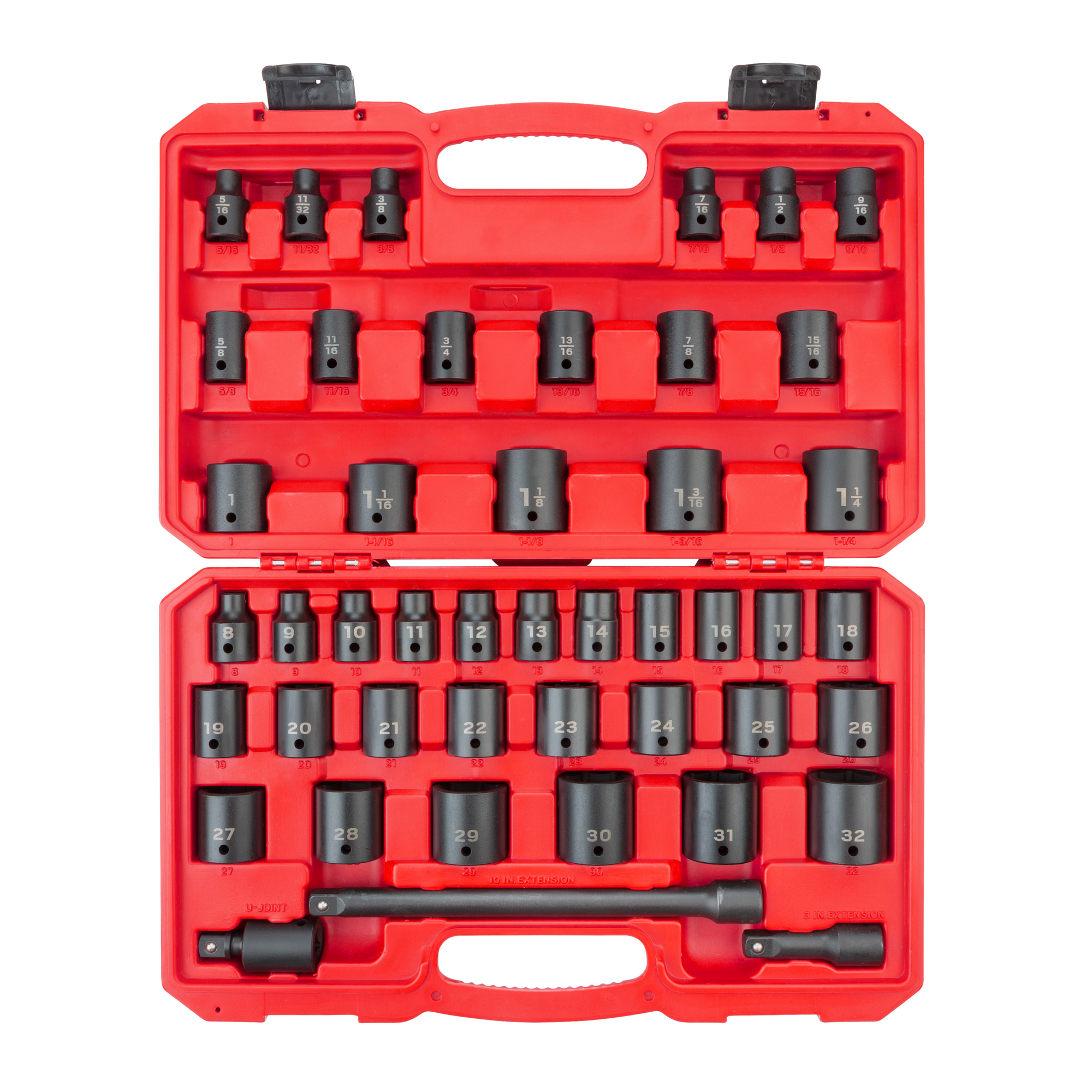 1 2 Inch Drive 6 Point Impact Socket Set 45 Piece TEKTON SID92403