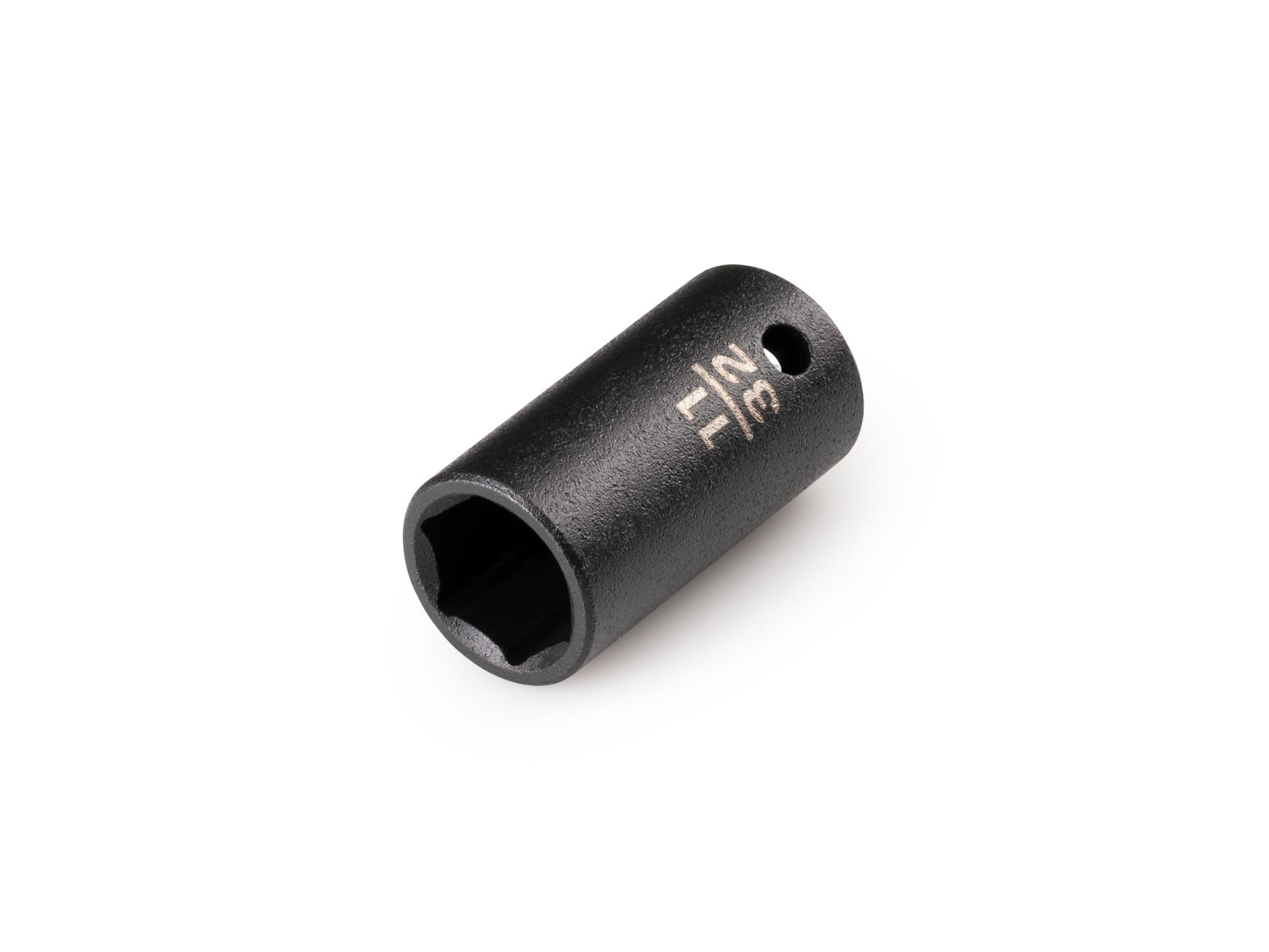 Front-right angle view of Tekton impact drive 6-point socket. Item #SID02009