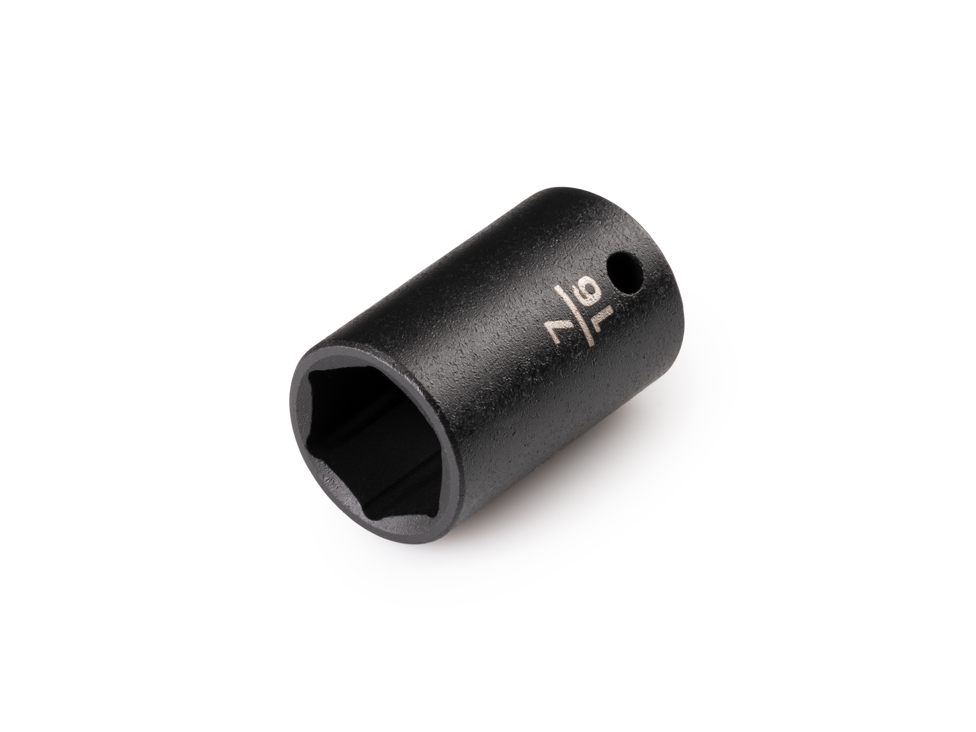 Size: 7/16 inch (SAE) 6-point impact socket. Has a high-visibility laser etched size marking and a permanent stamped size marking. SID02011.