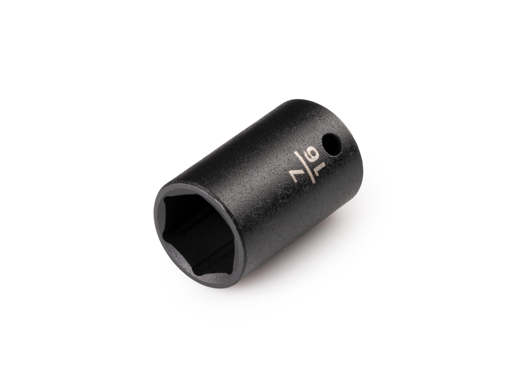 Front-right angle view of Tekton impact drive 6-point socket. Item #SID02011