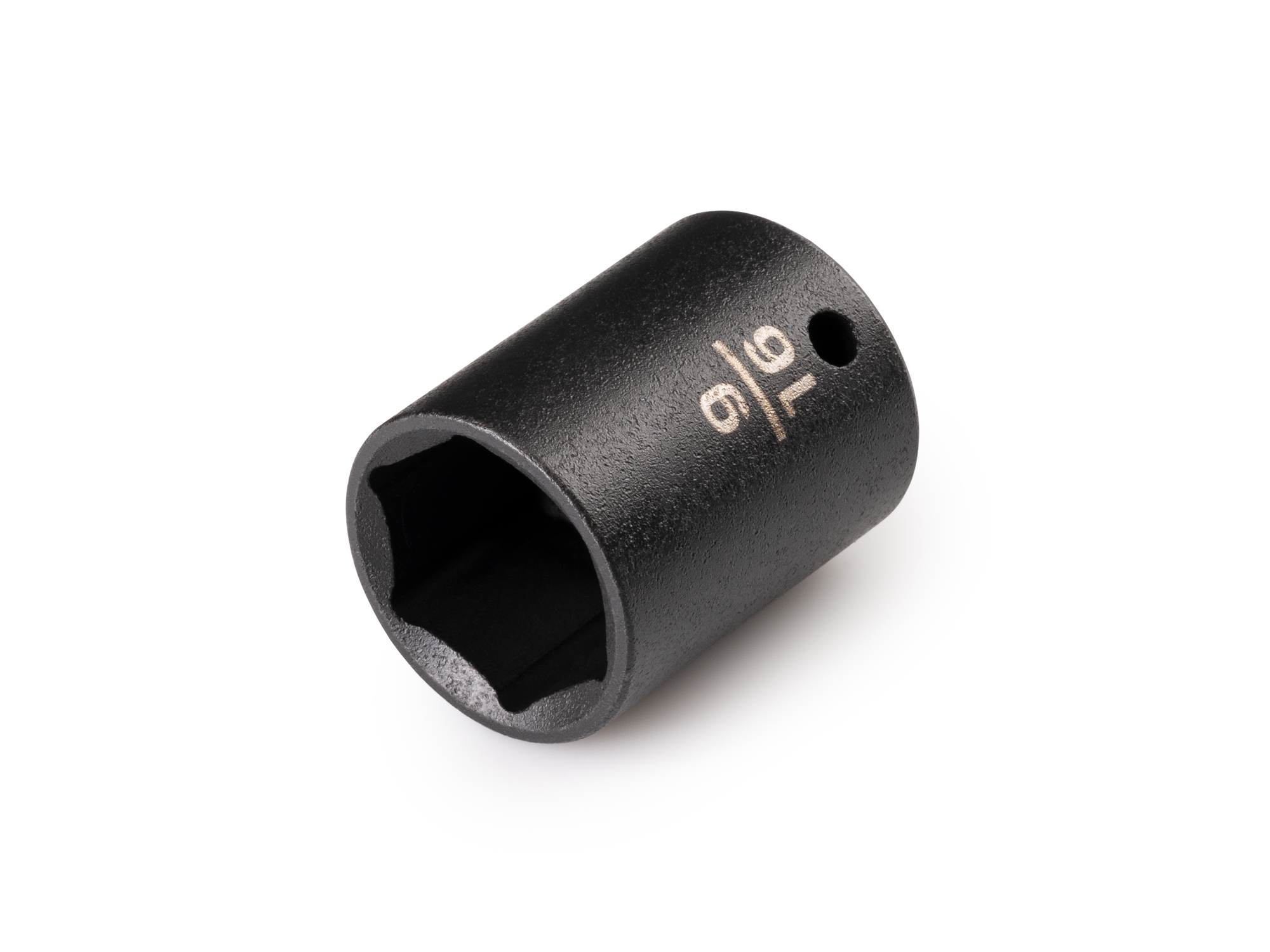 Size: 9/16 inch (SAE) 6-point impact socket. Has a high-visibility laser etched size marking and a permanent stamped size marking. SID02014.