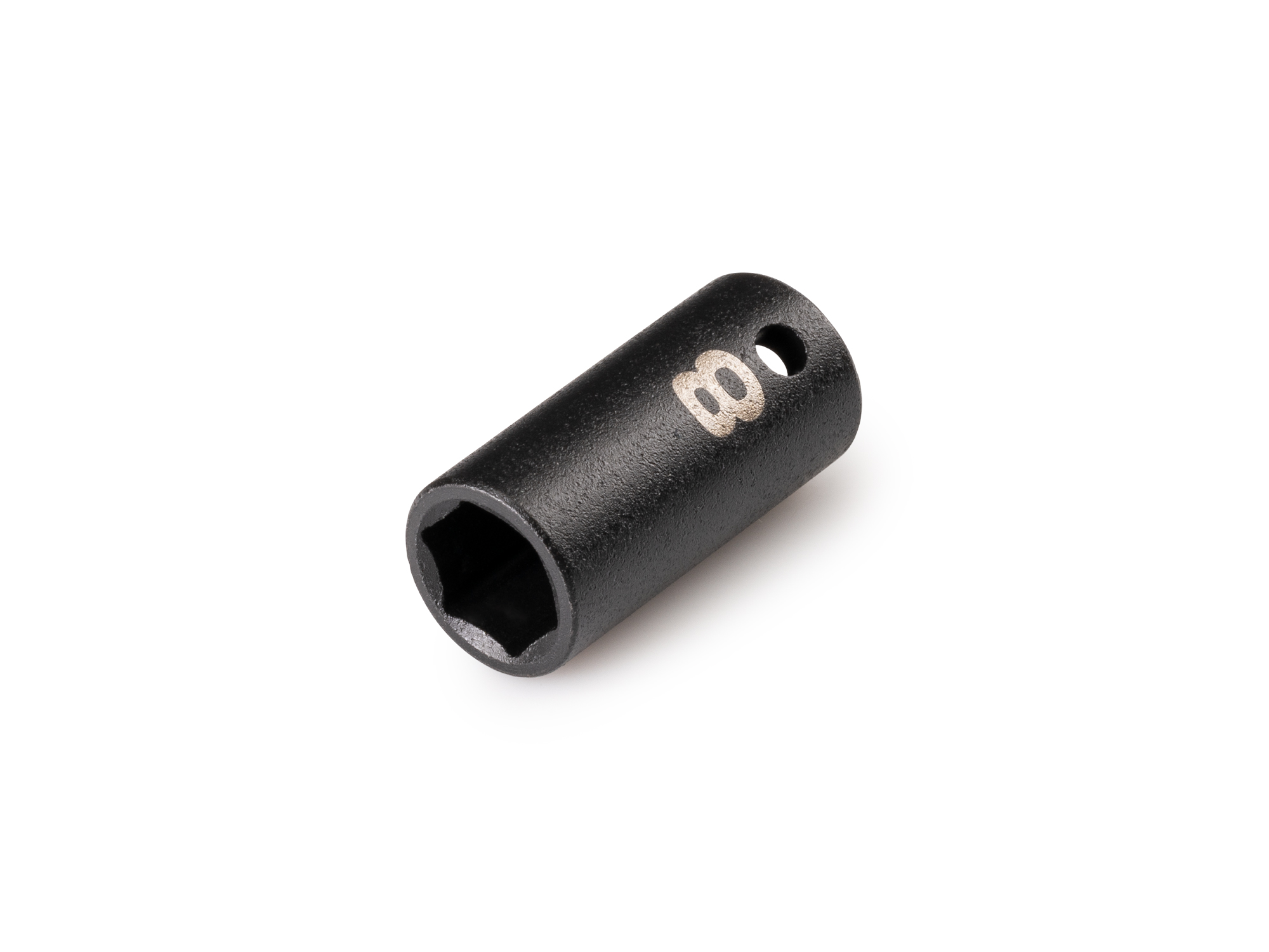 Size: 8 mm (metric) 6-point impact socket. Has a high-visibility laser etched size marking and a permanent stamped size marking. SID02108.