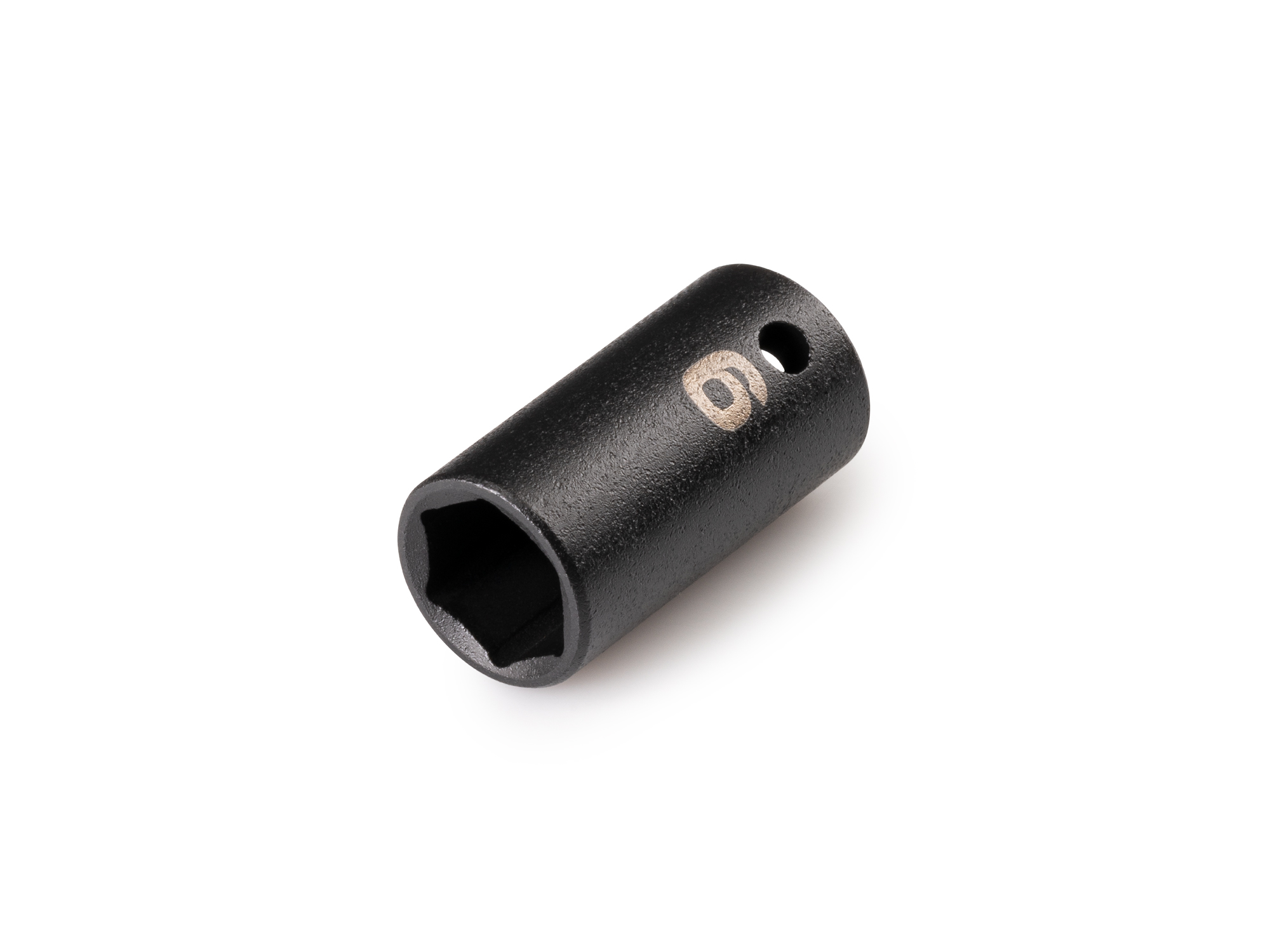 Size: 9 mm (metric) 6-point impact socket. Has a high-visibility laser etched size marking and a permanent stamped size marking. SID02109.