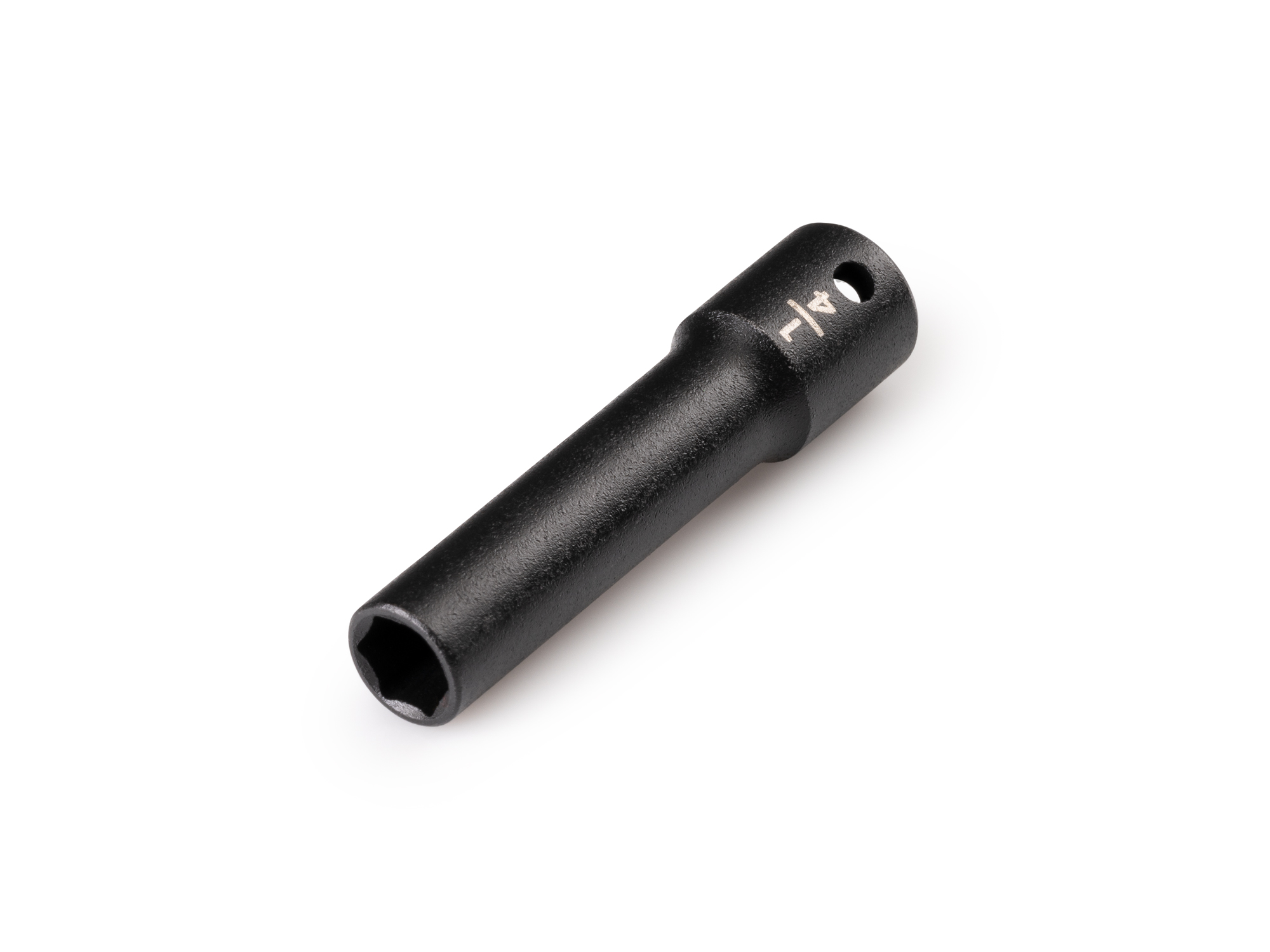 Size: 1/4 inch (SAE) deep 6-point impact socket. Has a high-visibility laser etched size marking and a permanent stamped size marking. SID03006.