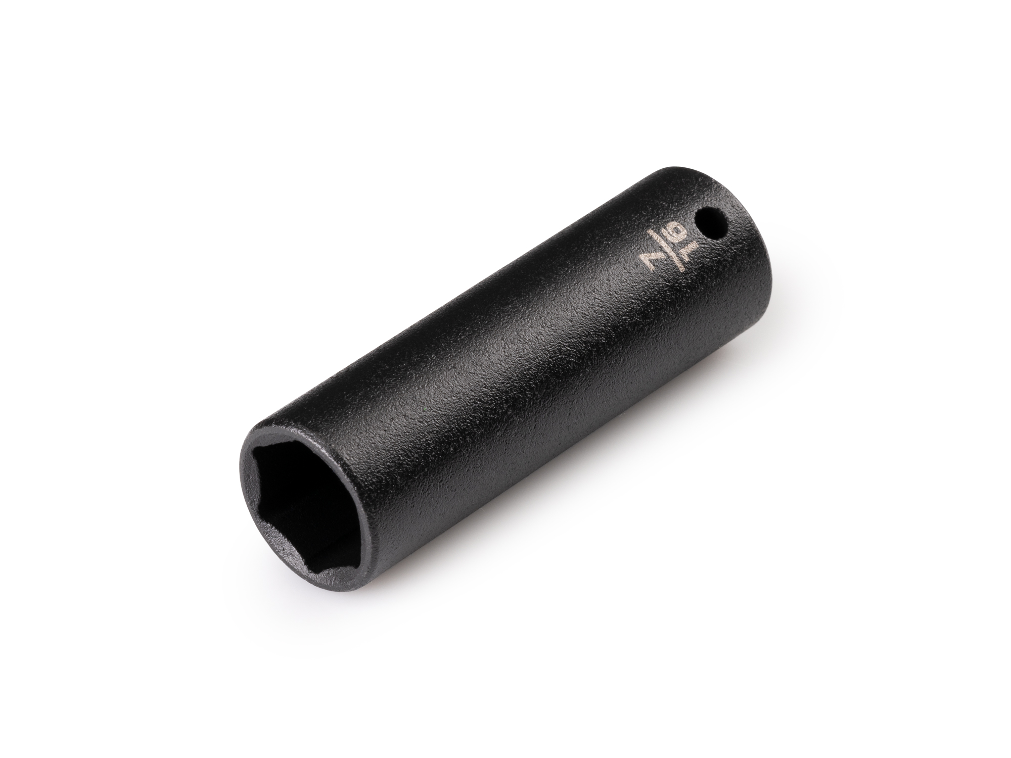 Size: 7/16 inch (SAE) deep 6-point impact socket. Has a high-visibility laser etched size marking and a permanent stamped size marking. SID03011.