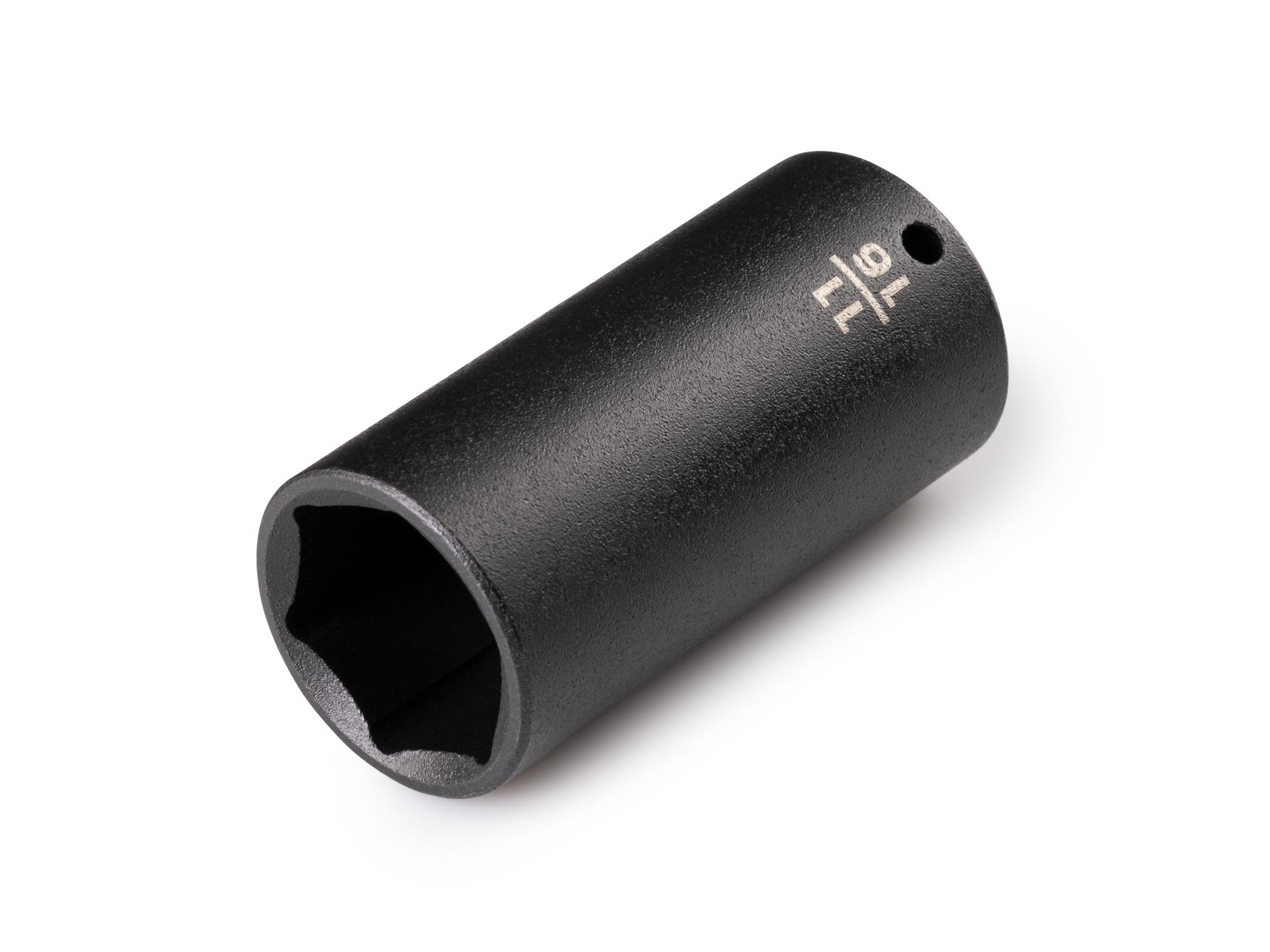 Front-right angle view of Tekton impact drive 6-point socket. Item #SID03017