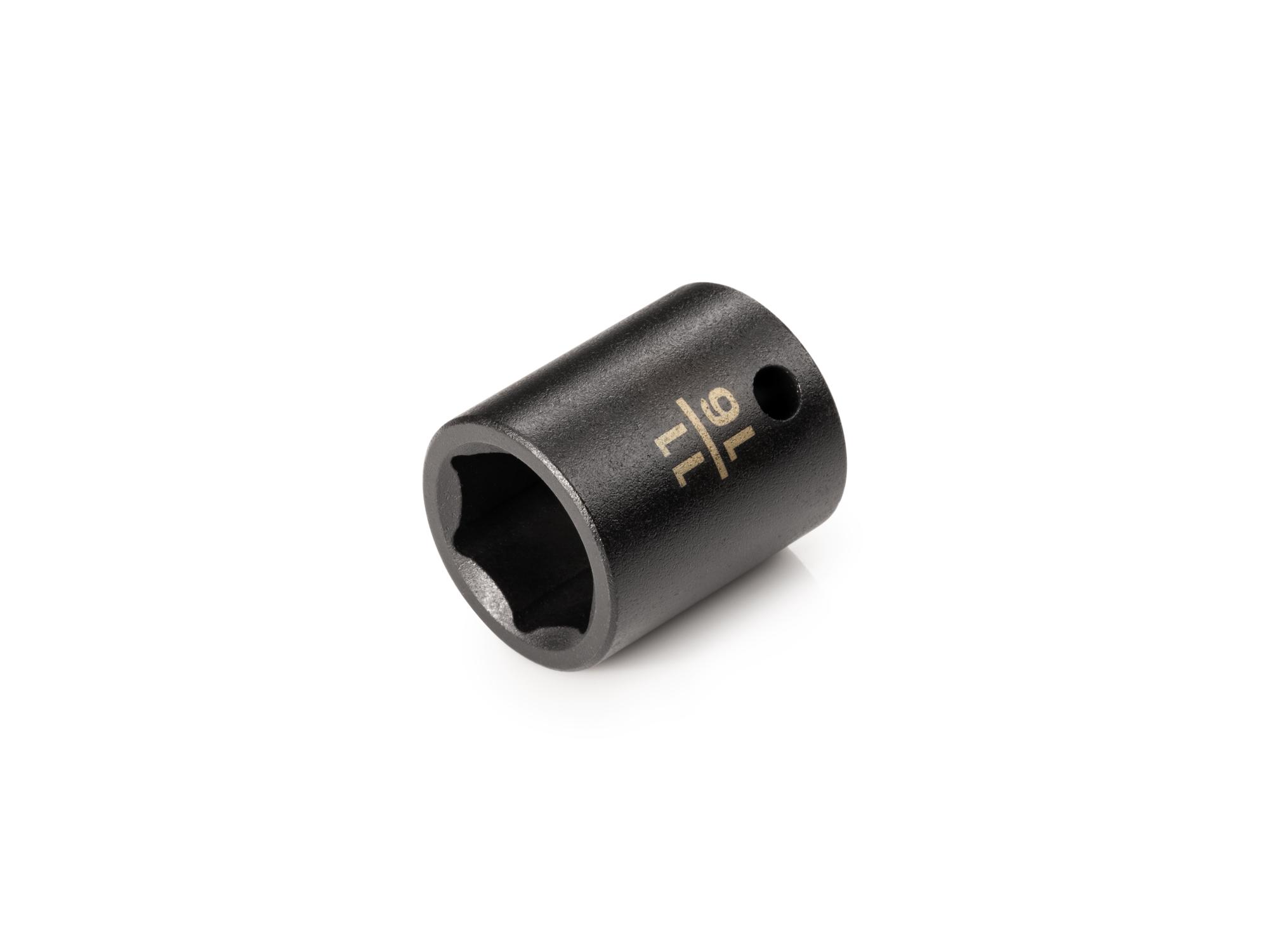 Front-right angle view of Tekton impact drive 6-point socket. Item #SID12017
