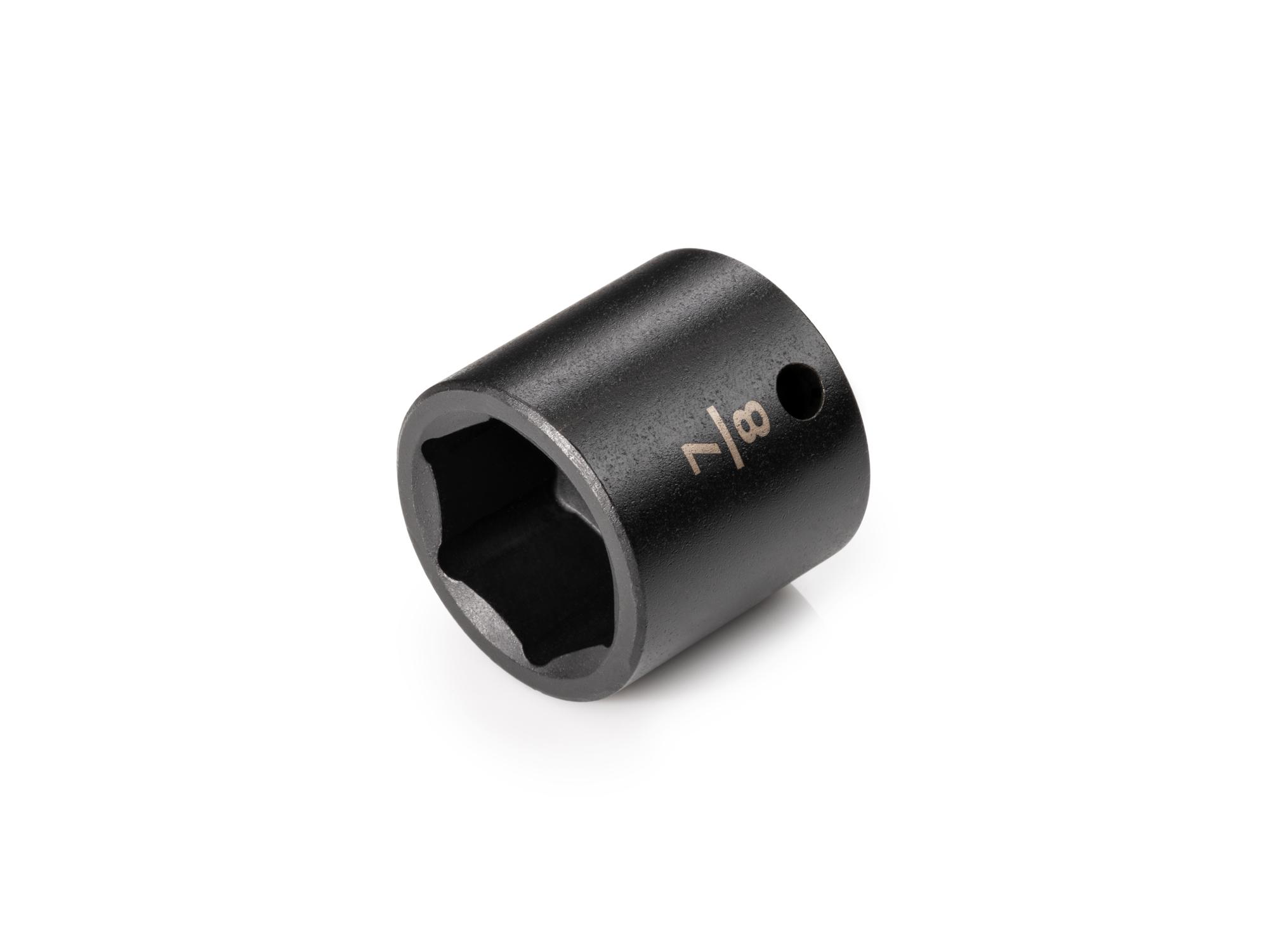 Front-right angle view of Tekton impact drive 6-point socket. Item #SID12022