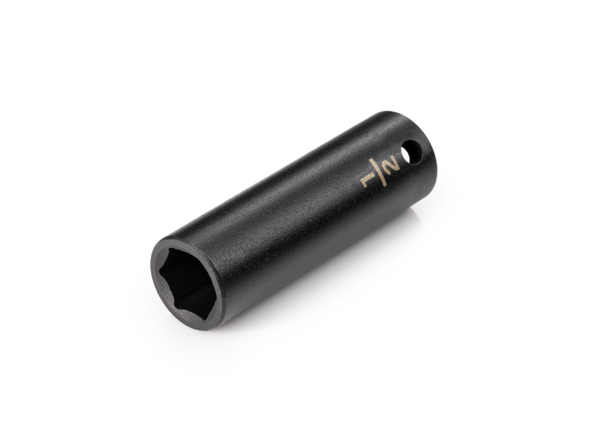 Front-right angle view of Tekton impact drive 6-point socket. Item #SID13013