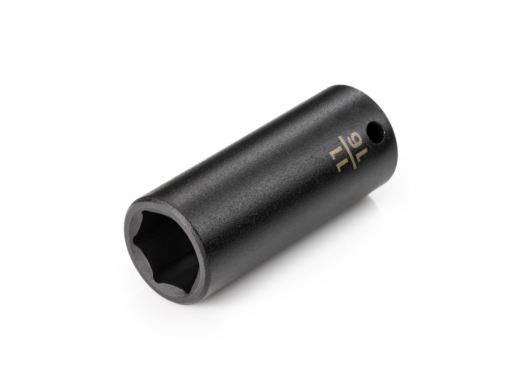 Front-right angle view of Tekton impact drive 6-point socket. Item #SID13017