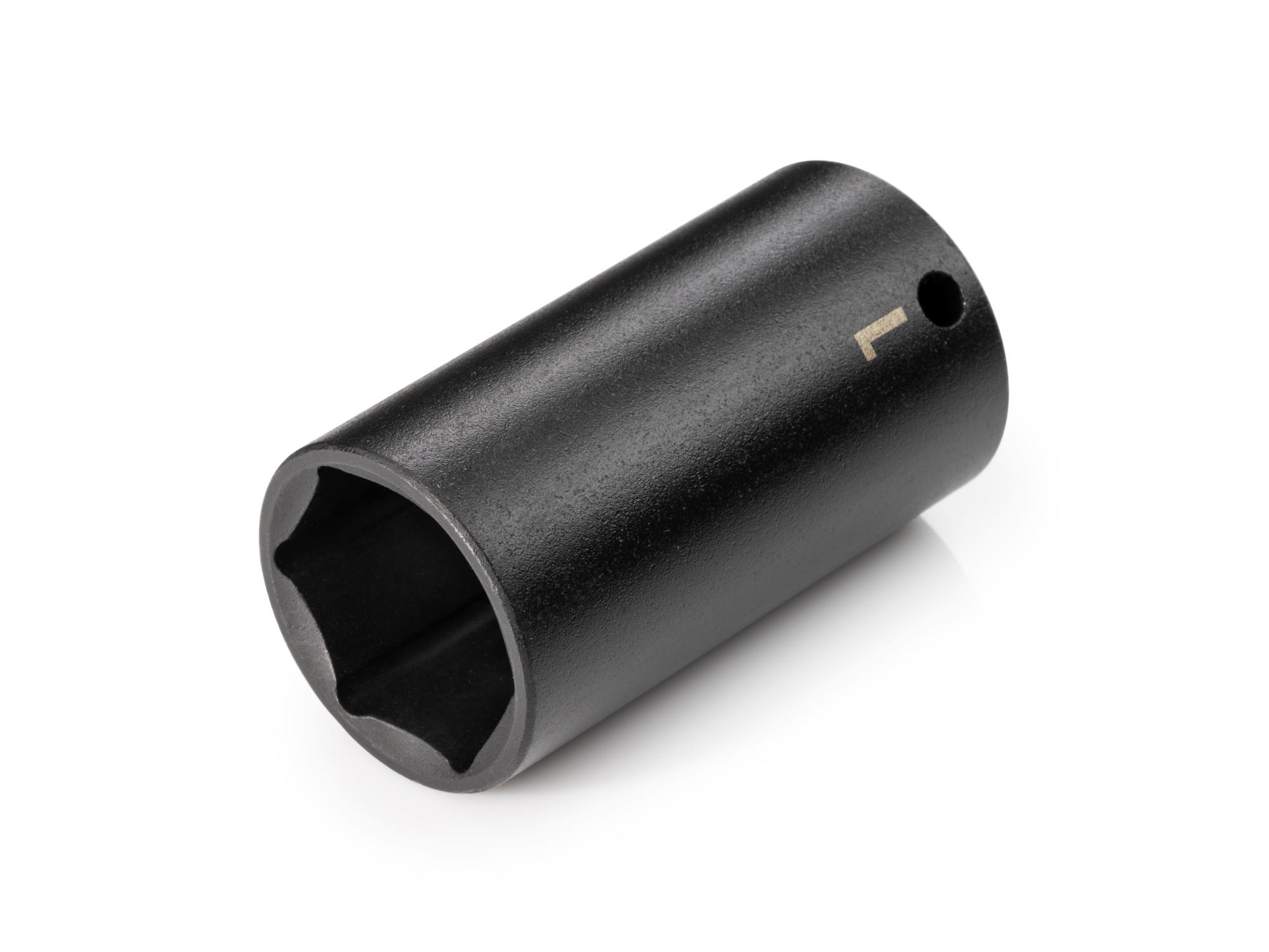 Front-right angle view of Tekton impact drive 6-point socket. Item #SID13025