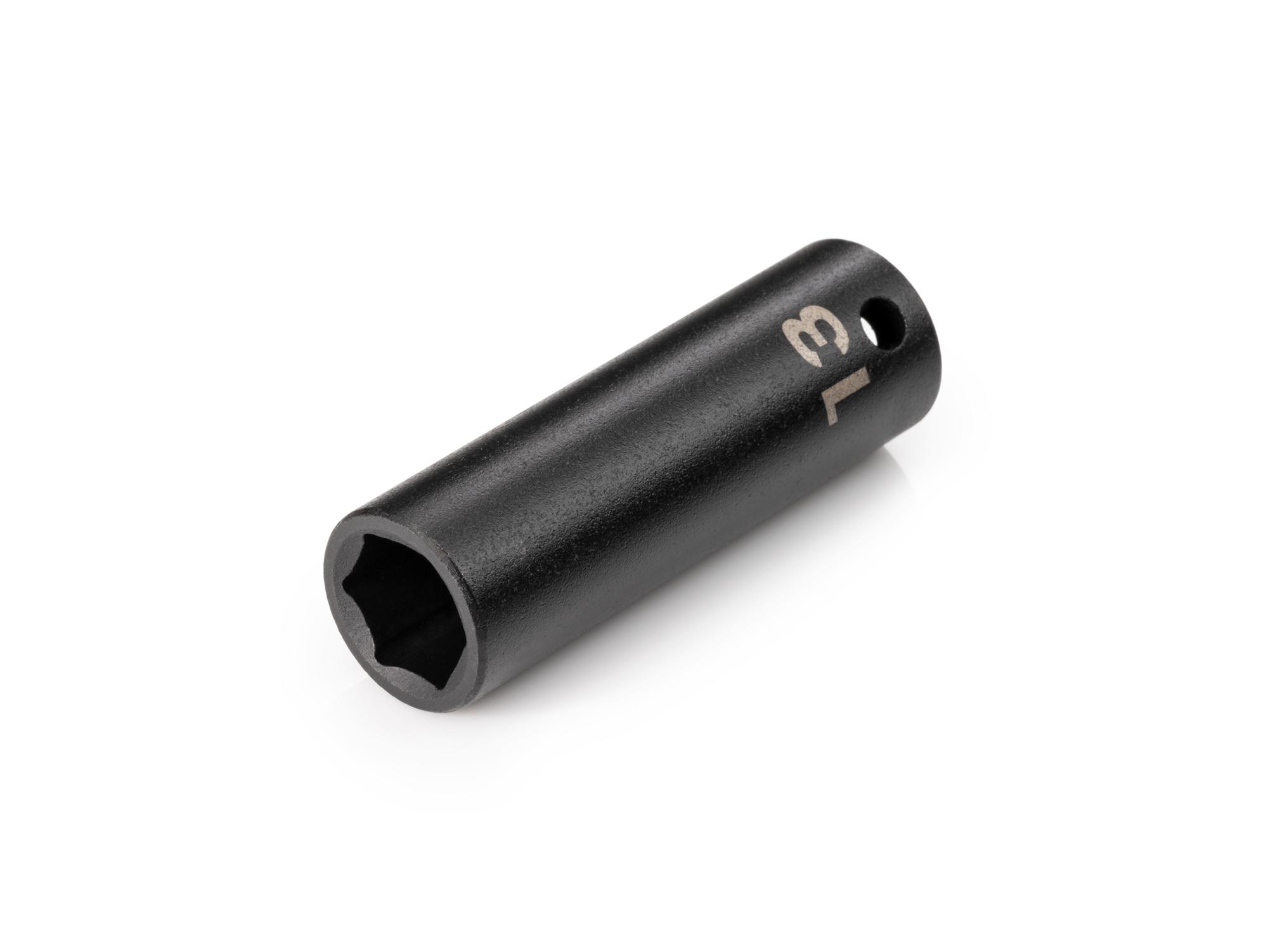 Front-right angle view of Tekton impact drive 6-point socket. Item #SID13113