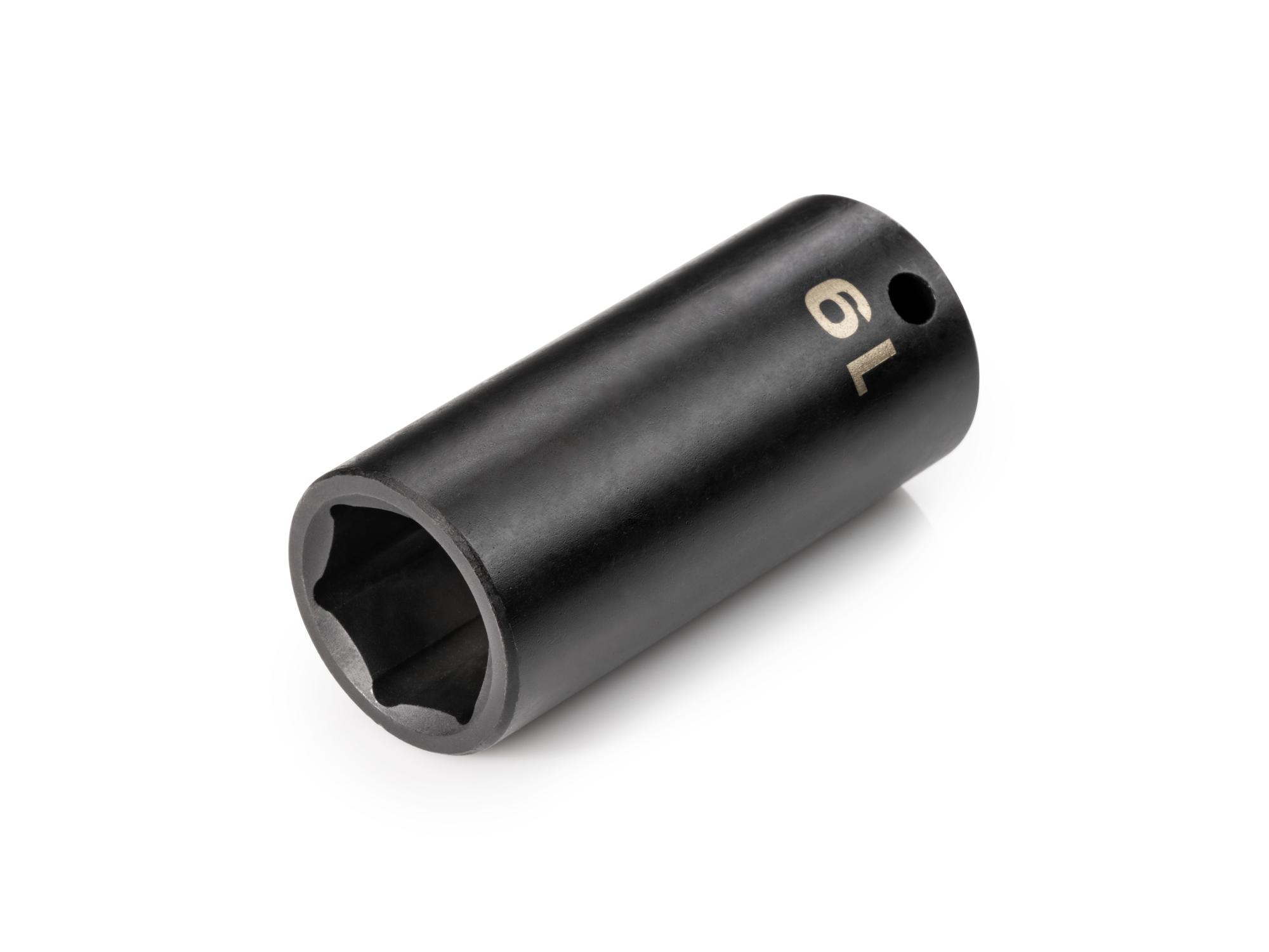 Front-right angle view of Tekton impact drive 6-point socket. Item #SID13119