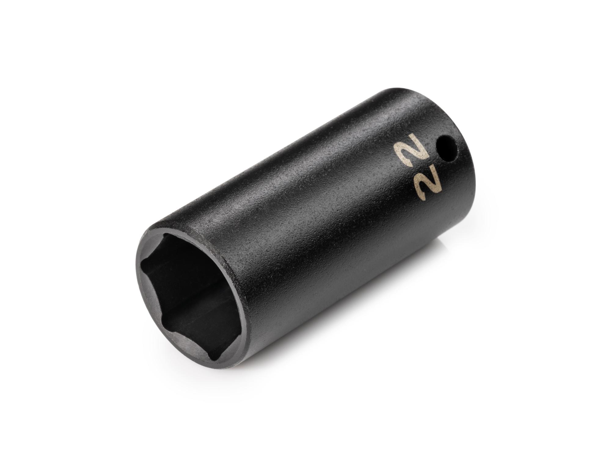 Front-right angle view of Tekton impact drive 6-point socket. Item #SID13122