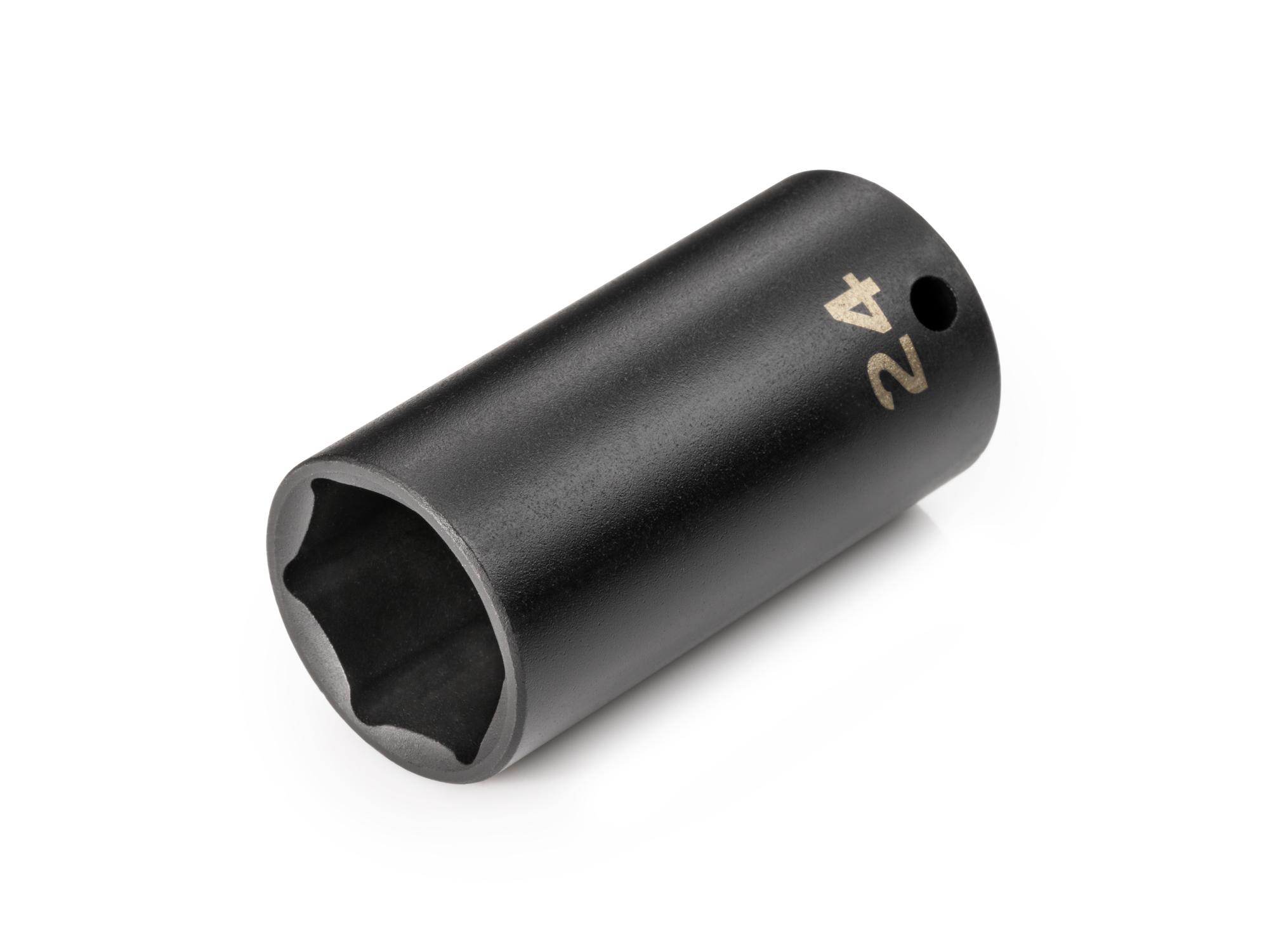 Front-right angle view of Tekton impact drive 6-point socket. Item #SID13124