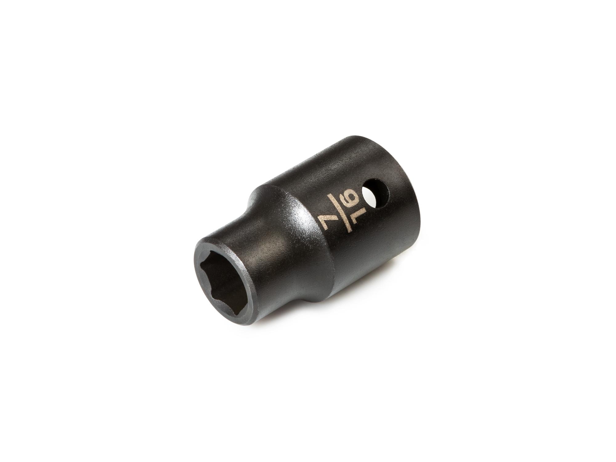 Front-right angle view of Tekton impact drive 6-point socket. Item #SID22011