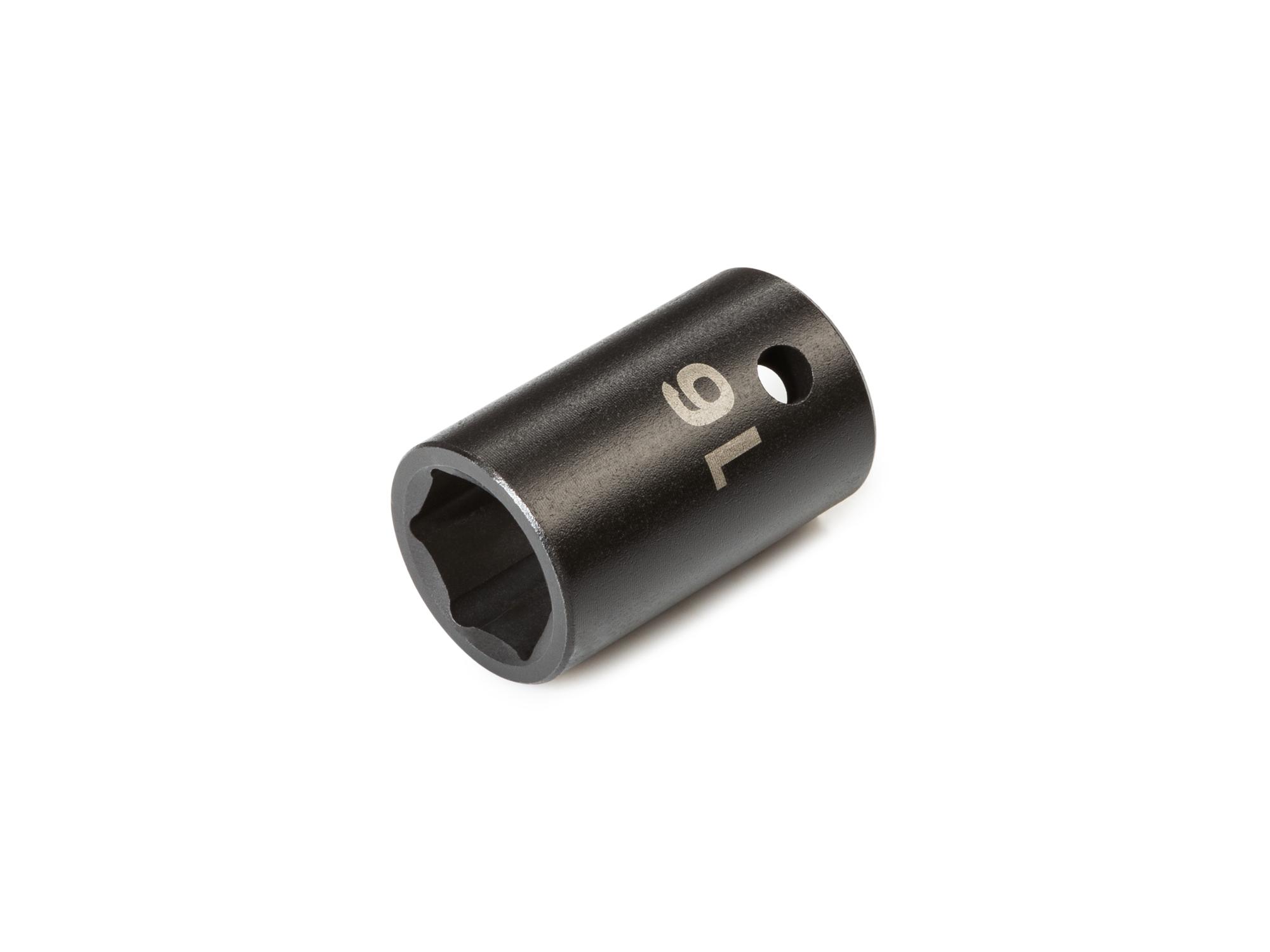 Front-right angle view of Tekton impact drive 6-point socket. Item #SID22116