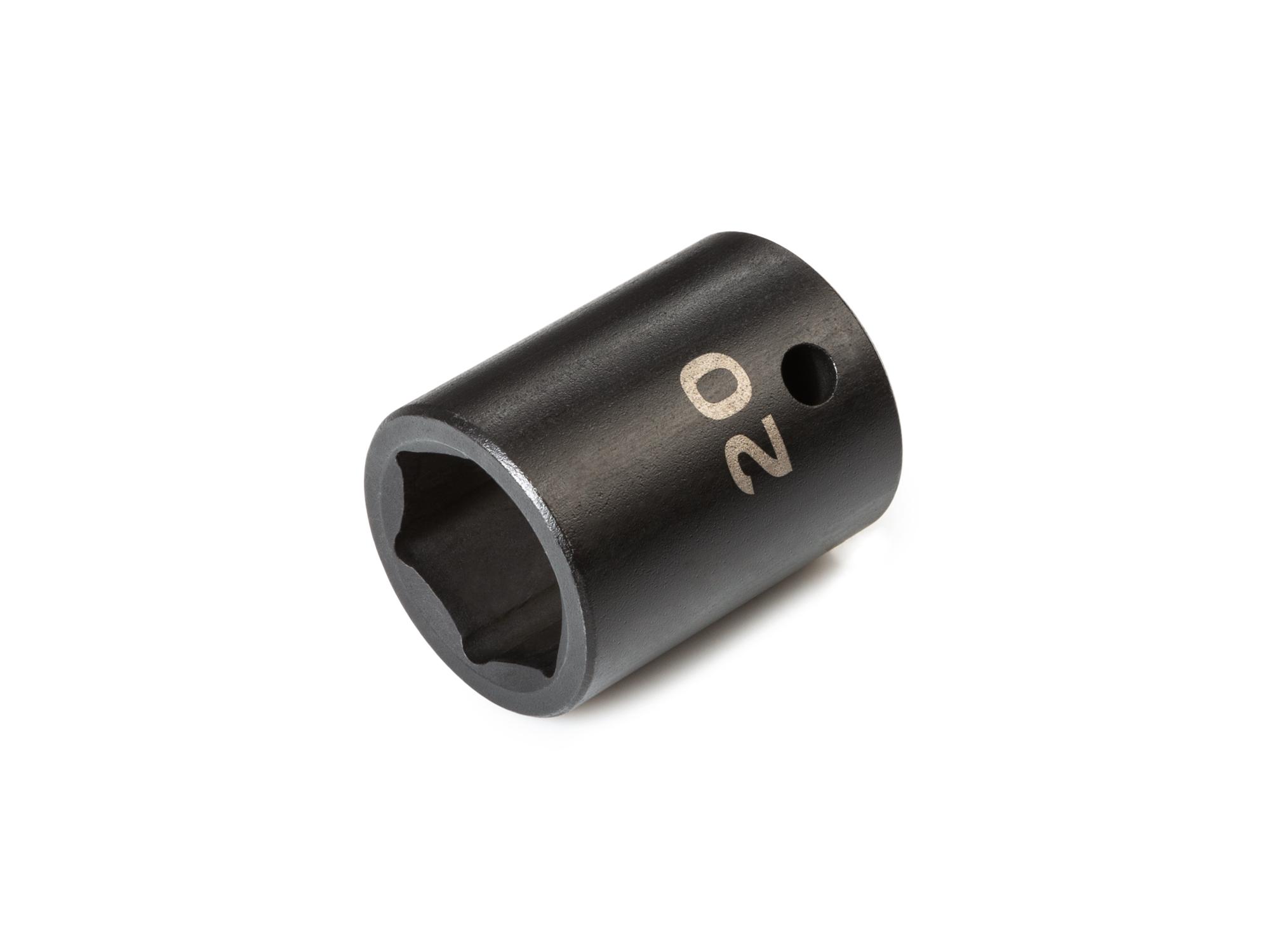 Front-right angle view of Tekton impact drive 6-point socket. Item #SID22120