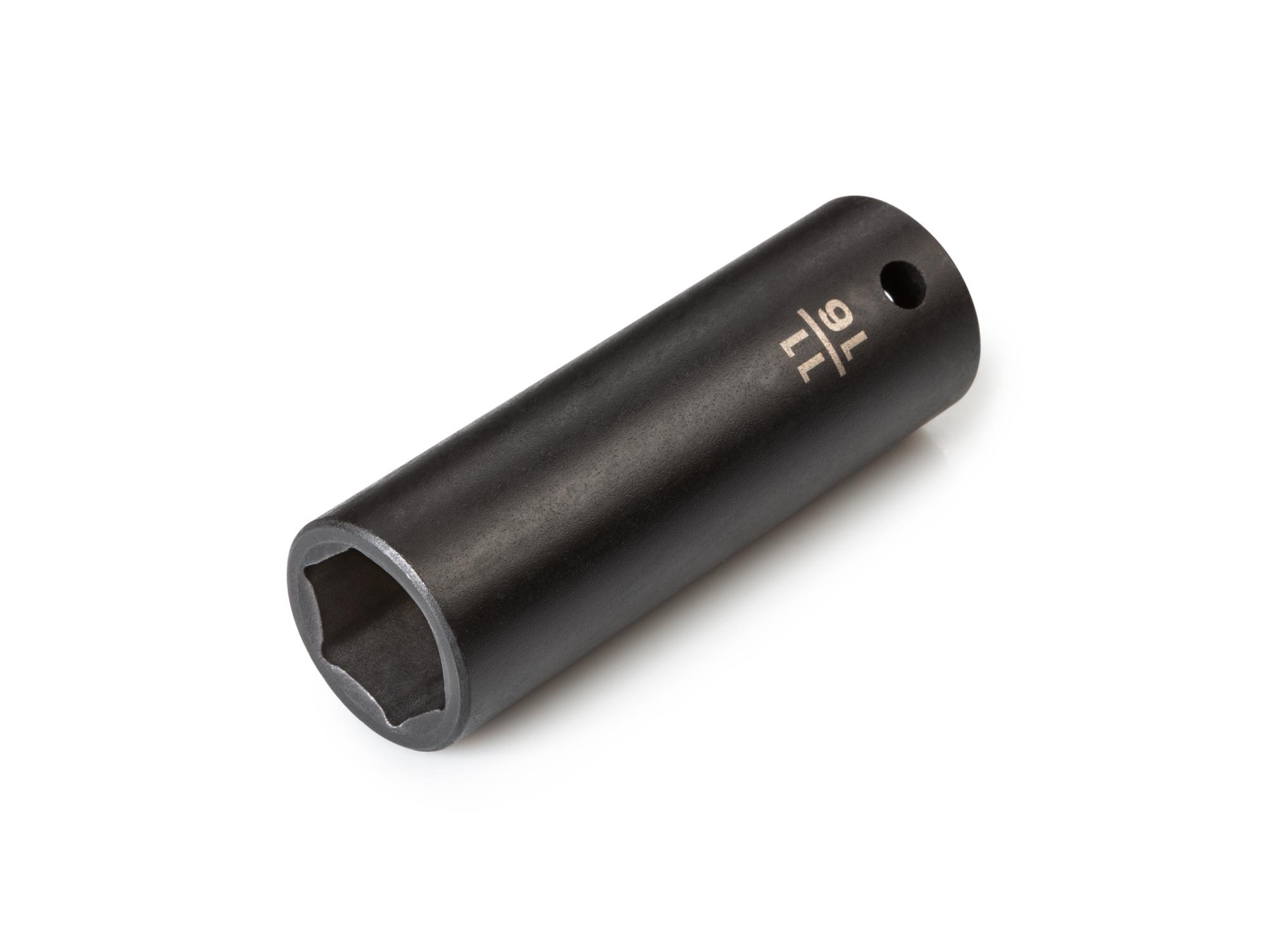 Front-right angle view of Tekton impact drive 6-point socket. Item #SID23017