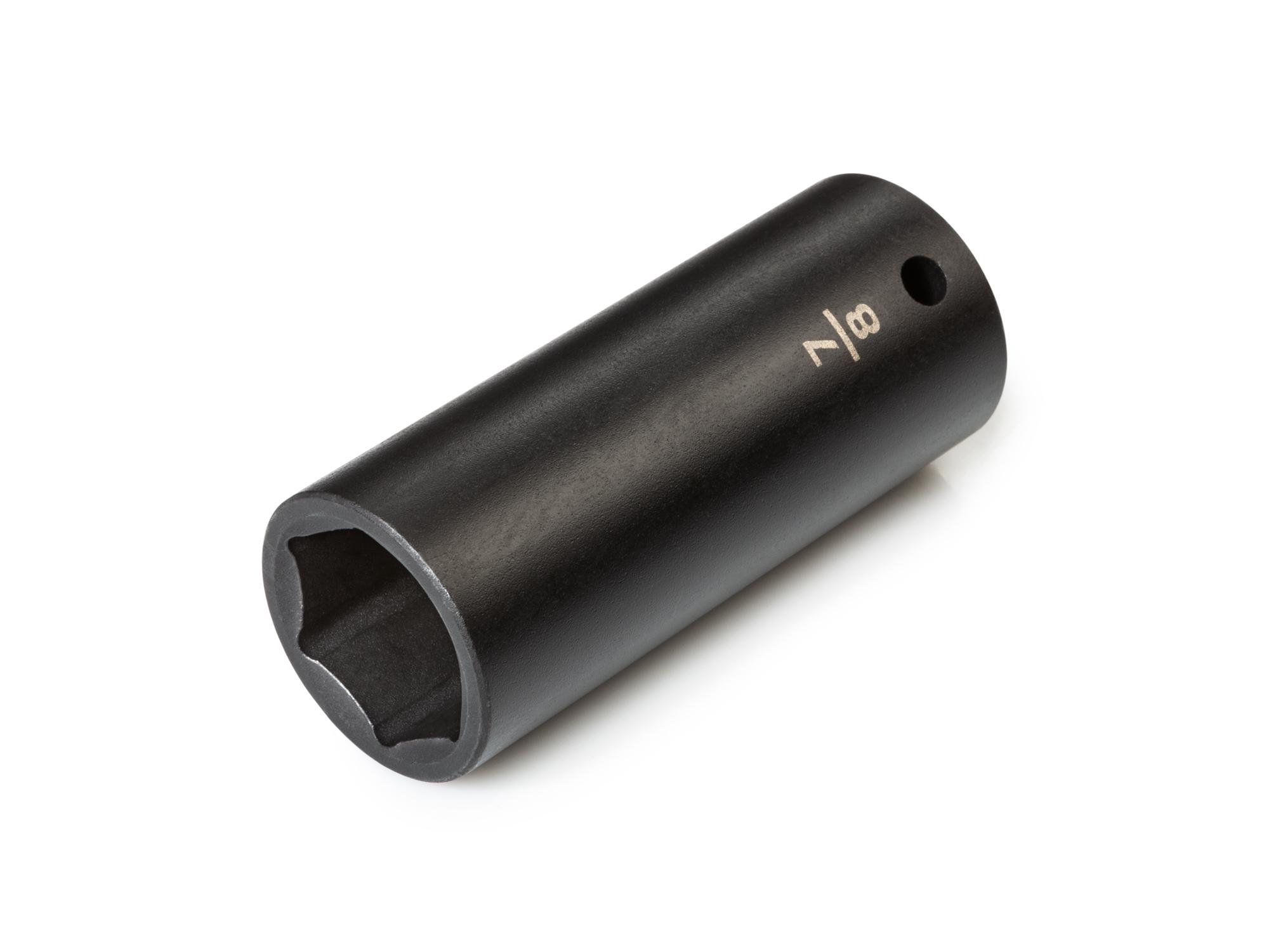 Front-right angle view of Tekton impact drive 6-point socket. Item #SID23022