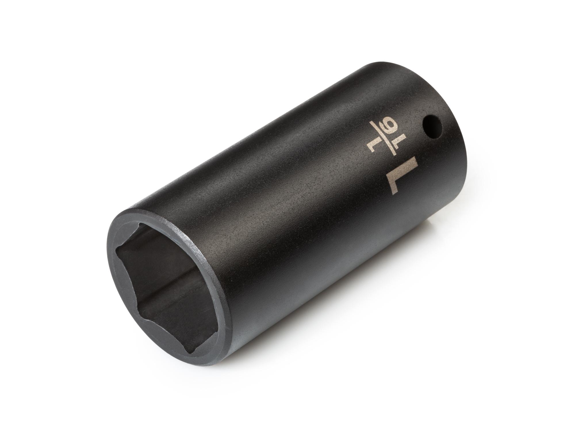 Front-right angle view of Tekton impact drive 6-point socket. Item #SID23027