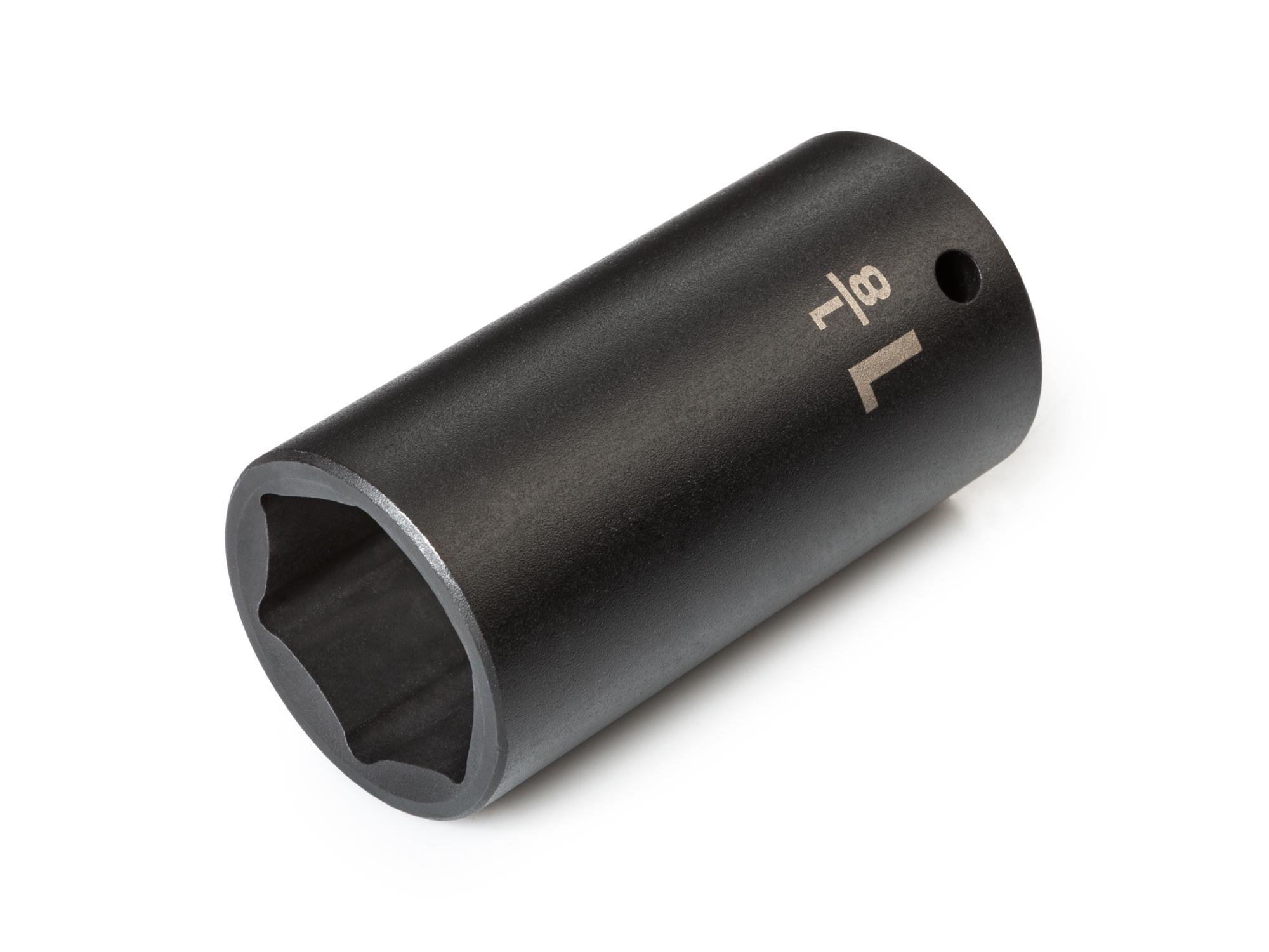 Front-right angle view of Tekton impact drive 6-point socket. Item #SID23029