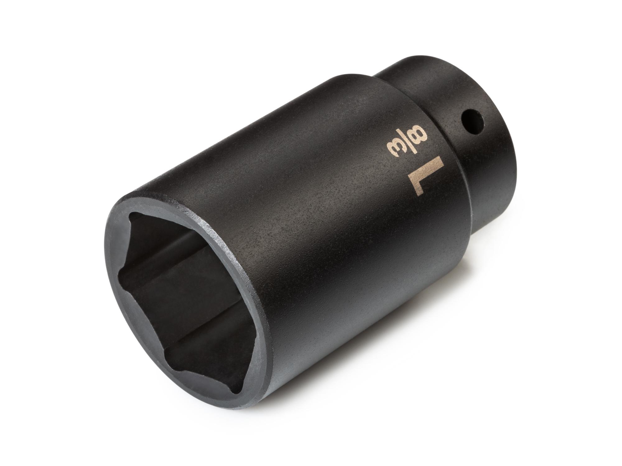 Front-right angle view of Tekton impact drive 6-point socket. Item #SID23035