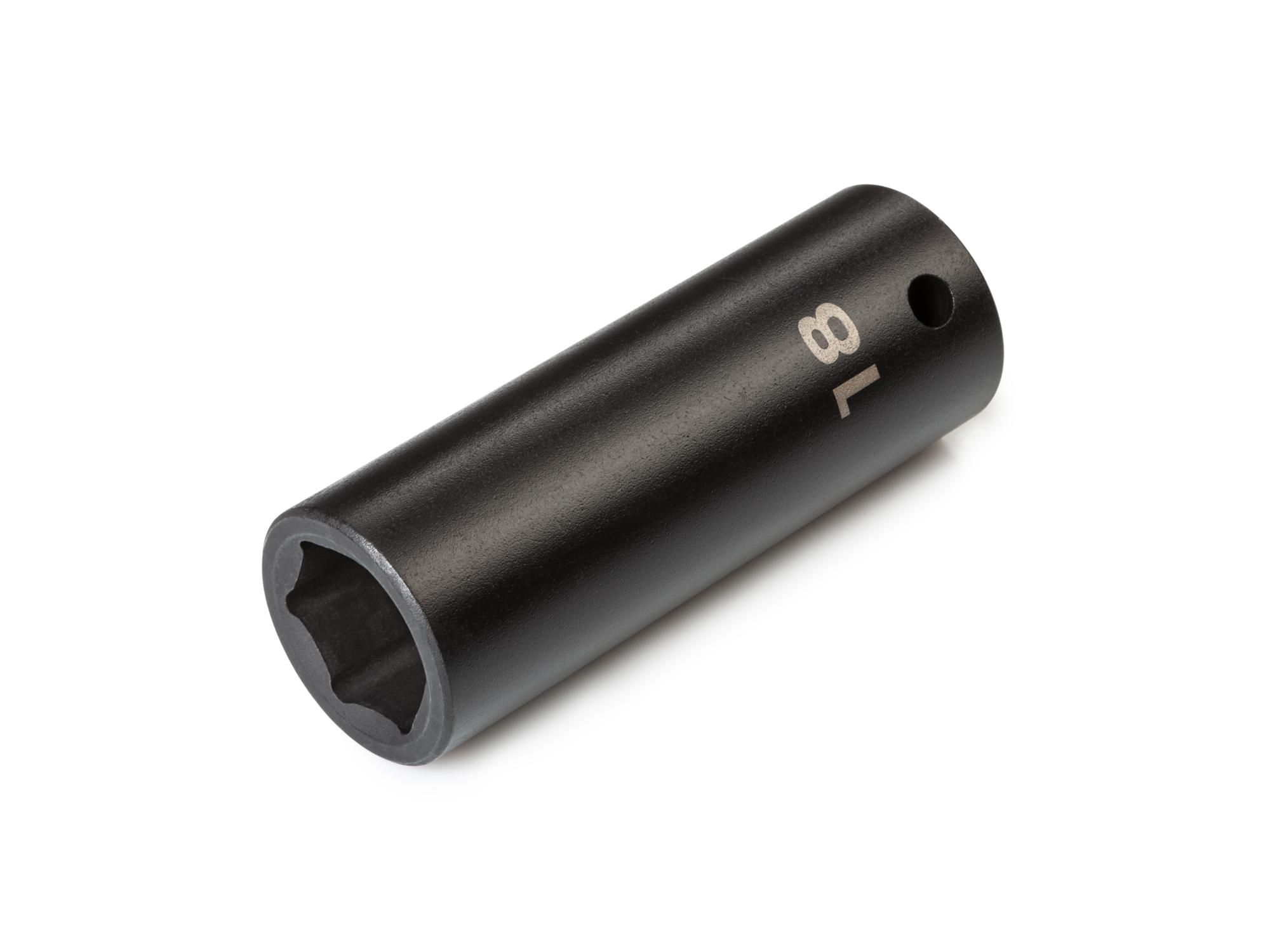 Front-right angle view of Tekton impact drive 6-point socket. Item #SID23118