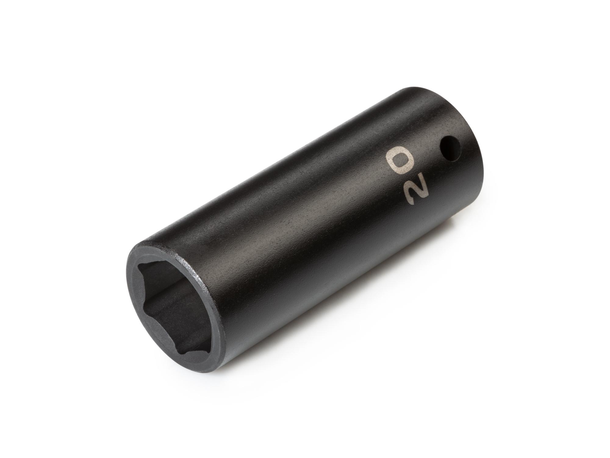 Front-right angle view of Tekton impact drive 6-point socket. Item #SID23120
