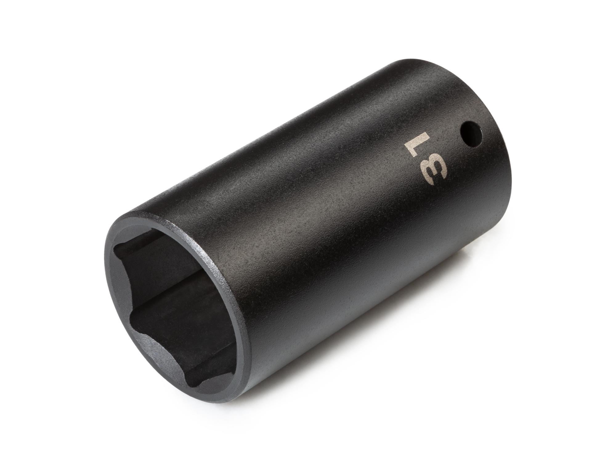 Front-right angle view of Tekton impact drive 6-point socket. Item #SID23131