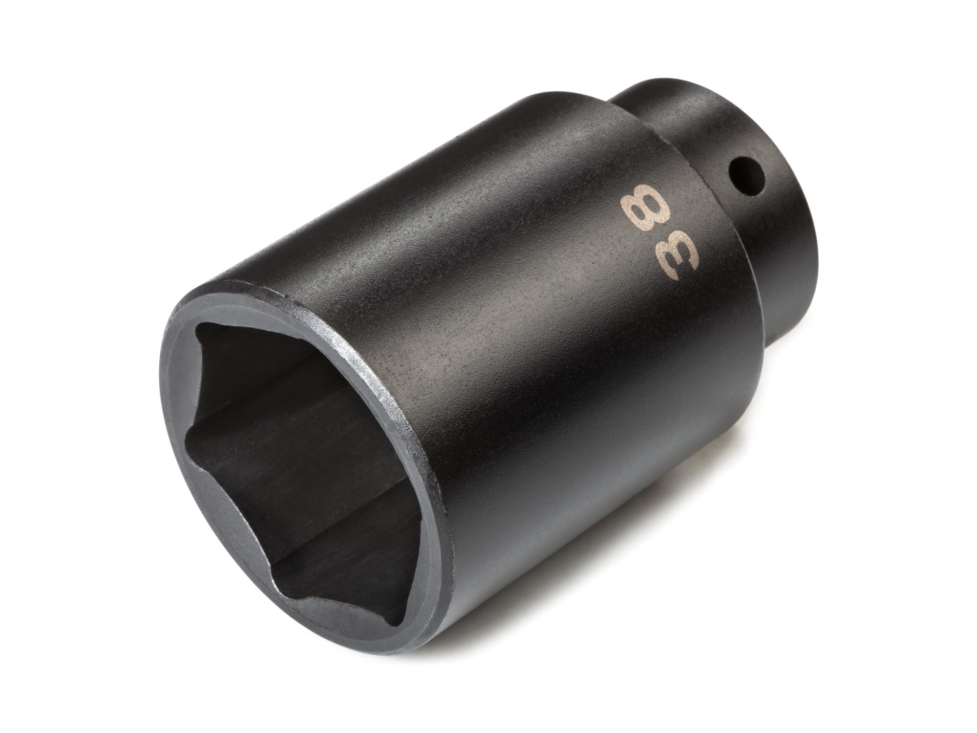 Front-right angle view of Tekton impact drive 6-point socket. Item #SID23138