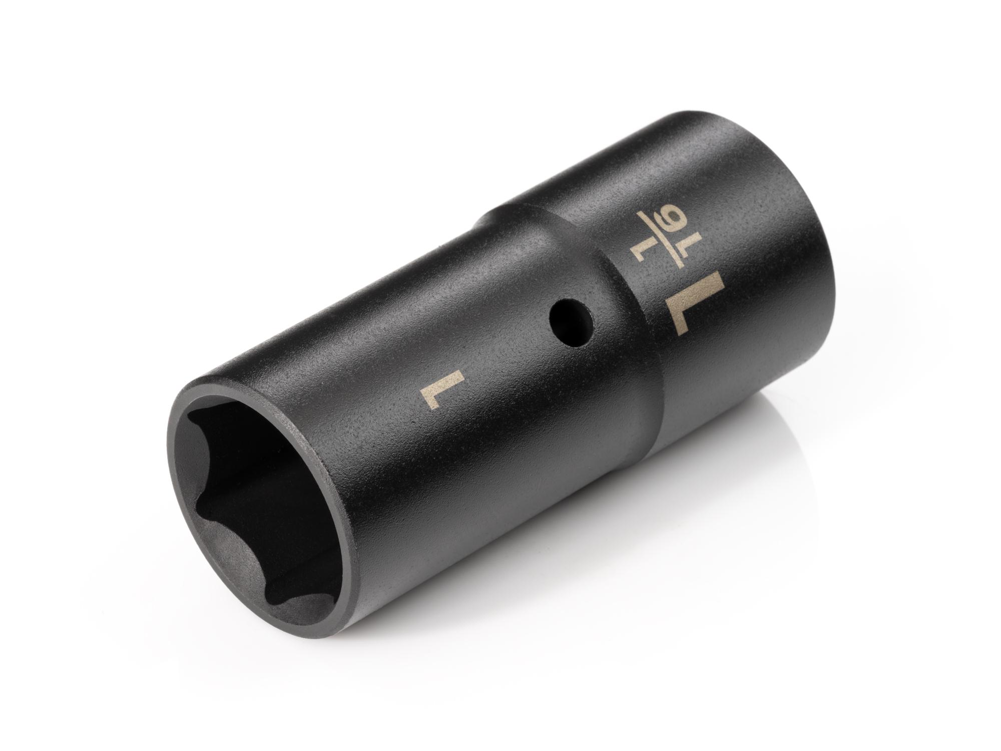 Front-right angle view of Tekton impact drive 6-point socket. Item #SIF21011
