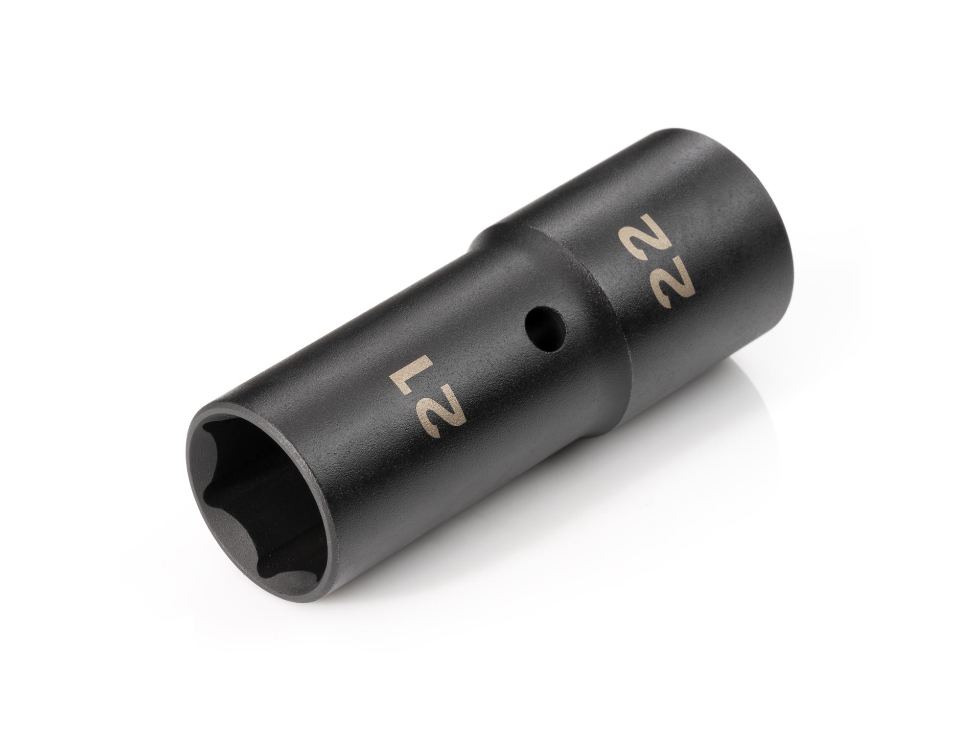 Front-right angle view of Tekton impact drive 6-point socket. Item #SIF22122