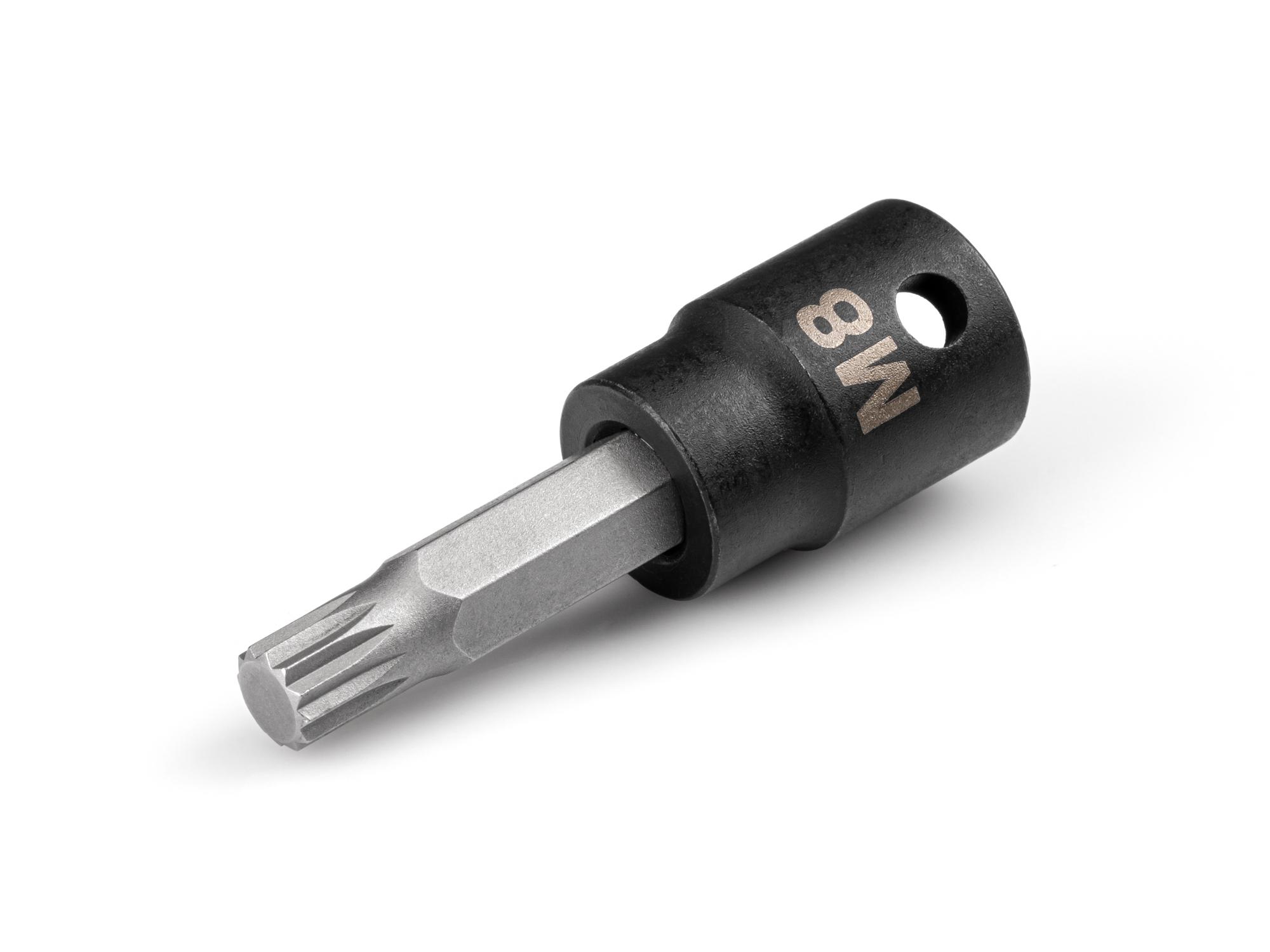 Front-right angle view of Tekton impact drive bit socket. Item #SIB18208