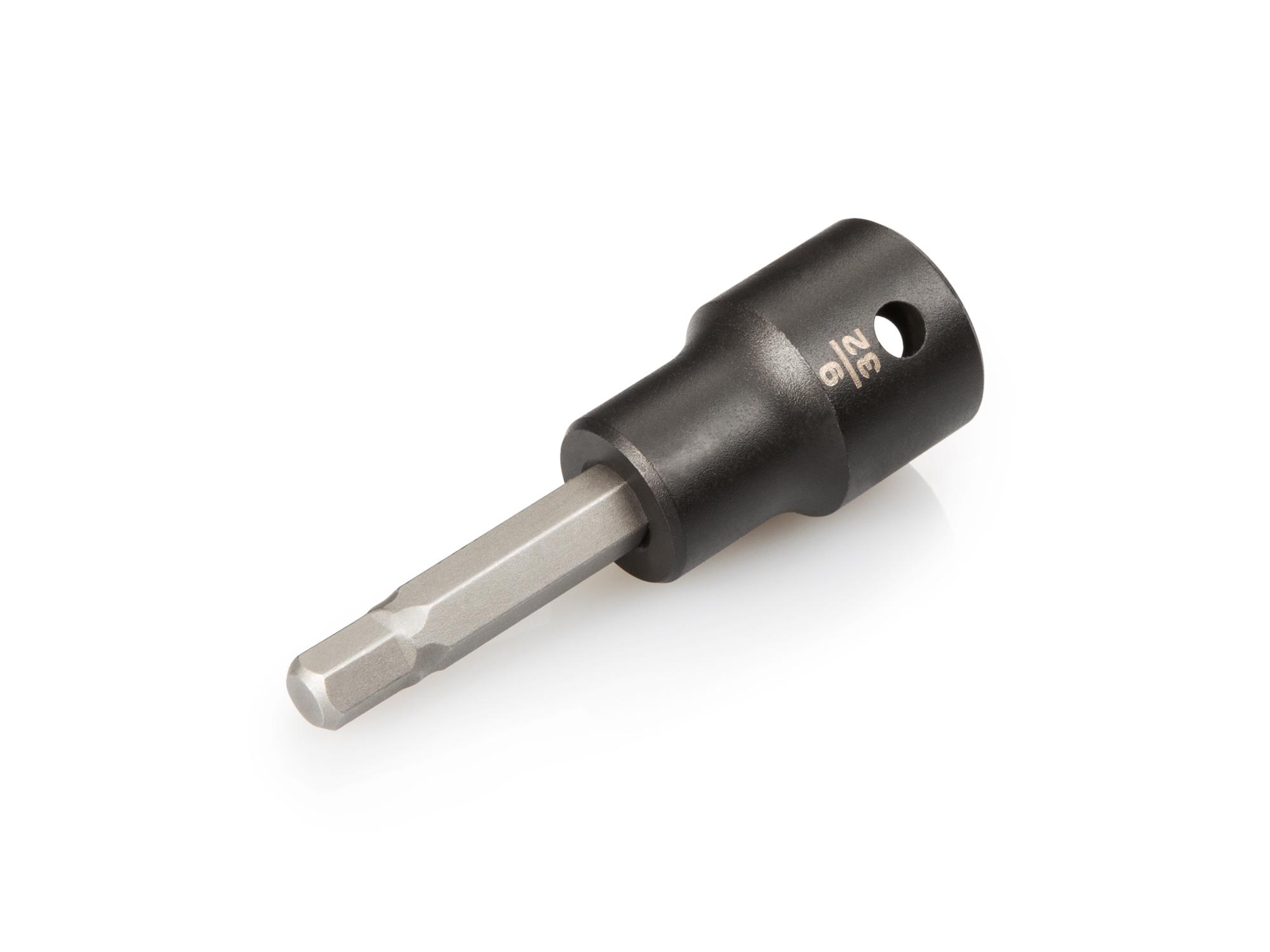 Front-right angle view of Tekton impact drive bit socket. Item #SIB22207