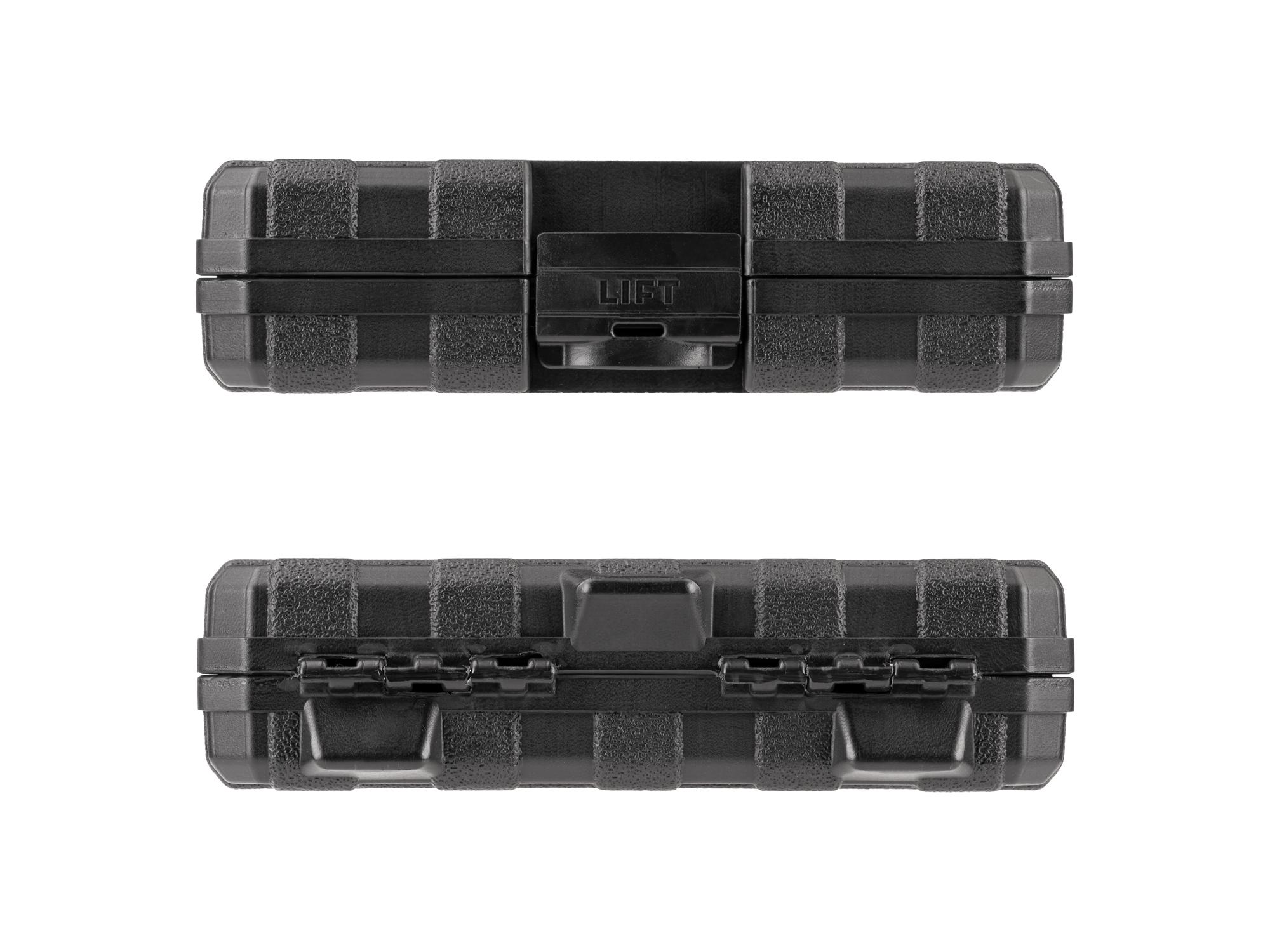 Side view of Tekton case impact drive 6-point socket set. Item #SID90401