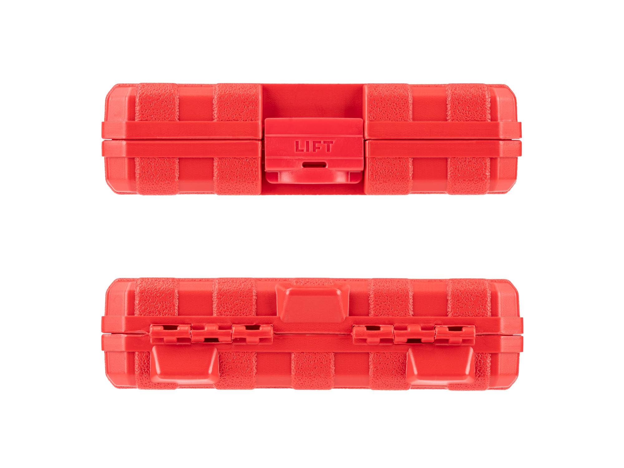 Side view of Tekton case impact drive 12-point socket set. Item #SID90405