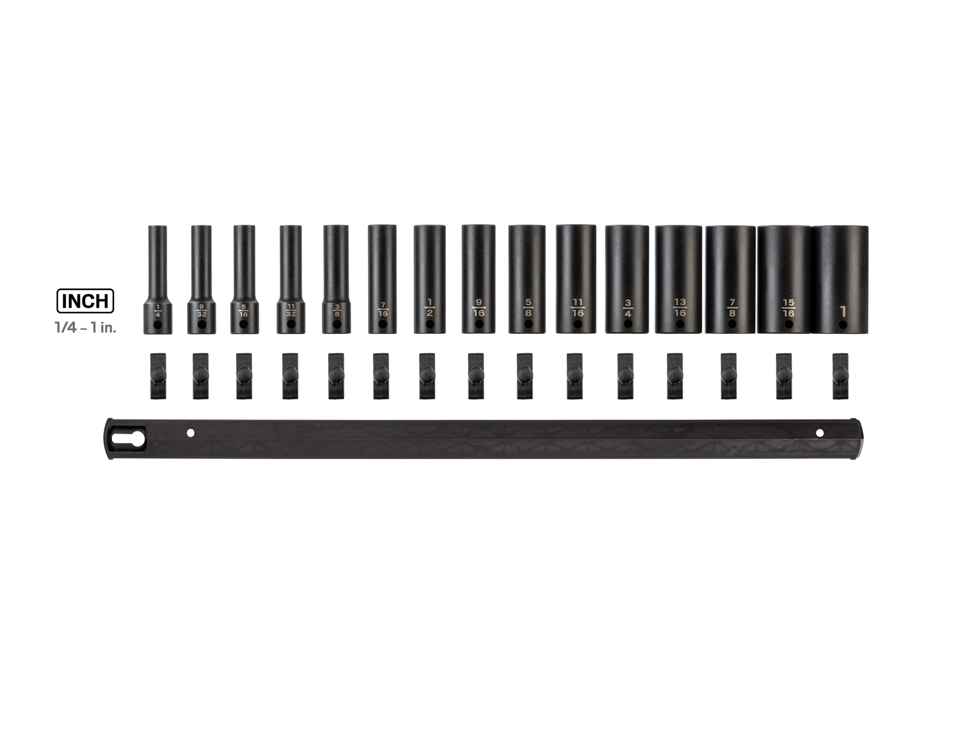 3/8 Inch Drive Deep 12-Point Impact Socket Set (1/4 - 1 in.) | TEKTON