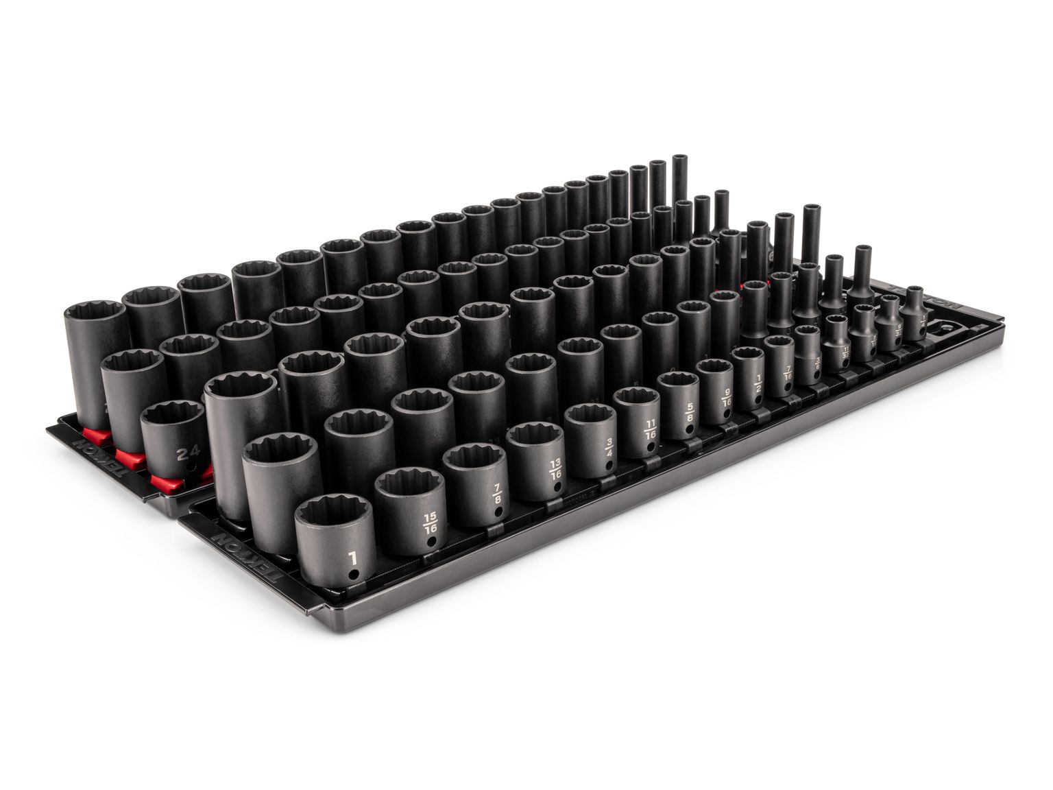 3/8 Inch Drive Shallow, Semi-Deep, and Deep 12-Point Impact Socket Set (102-Piece)