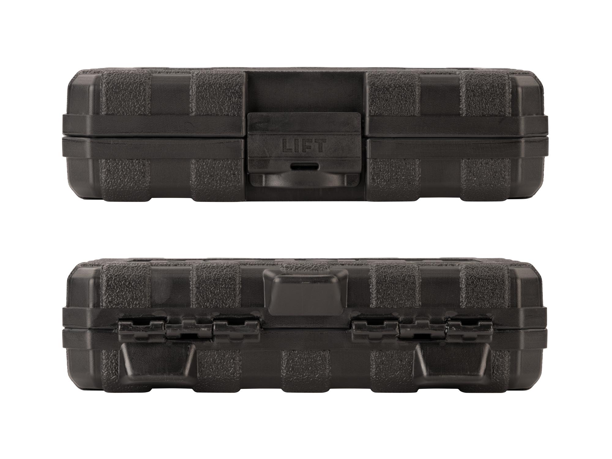 Side view of Tekton case impact drive 12-point socket set. Item #SID91304